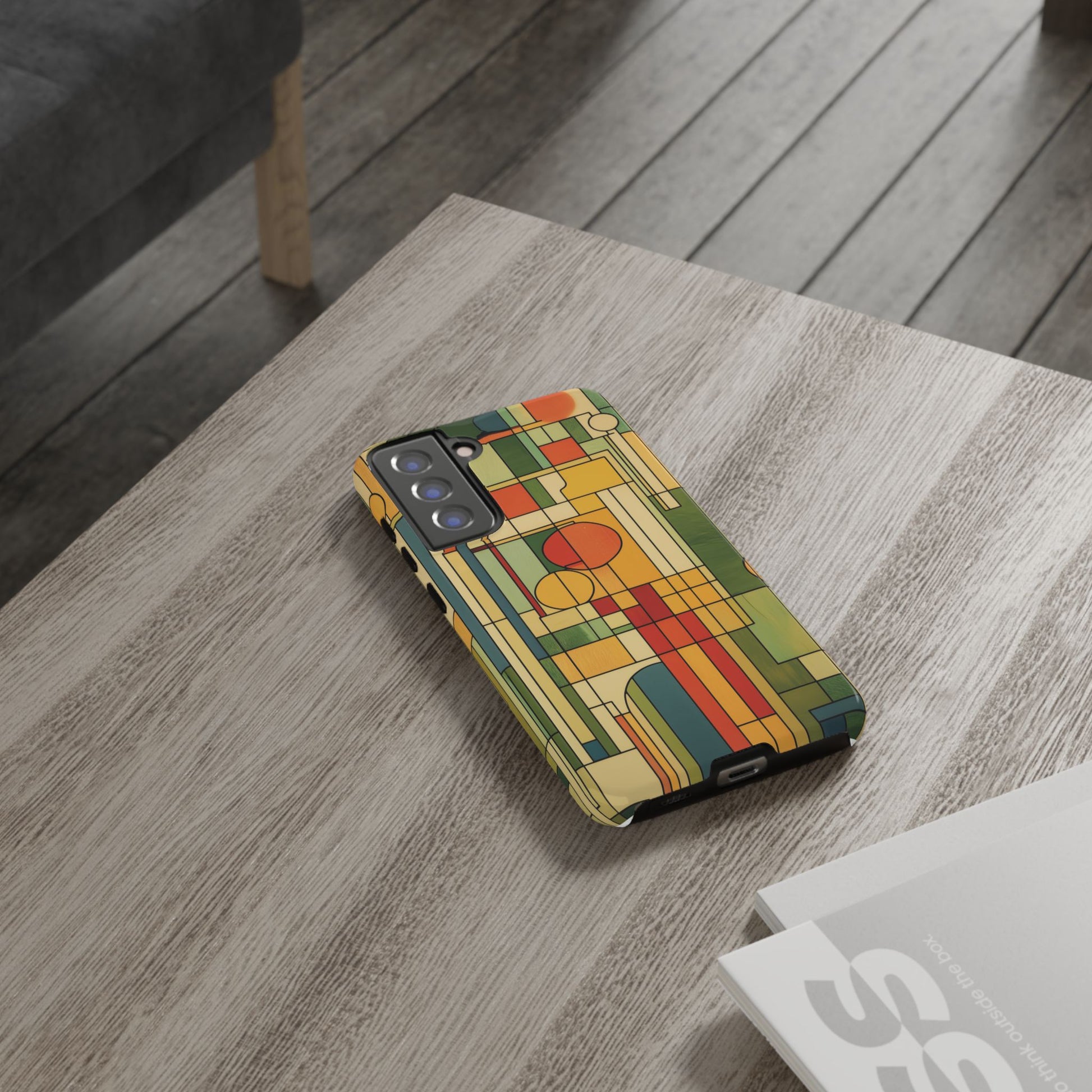 Frank Lloyd Wright Inspired Prairie Style Usonian Phone Case Geometric Stained Glass Art Deco 13 14 15 16 iPhone Pro Max Galaxy Pixel