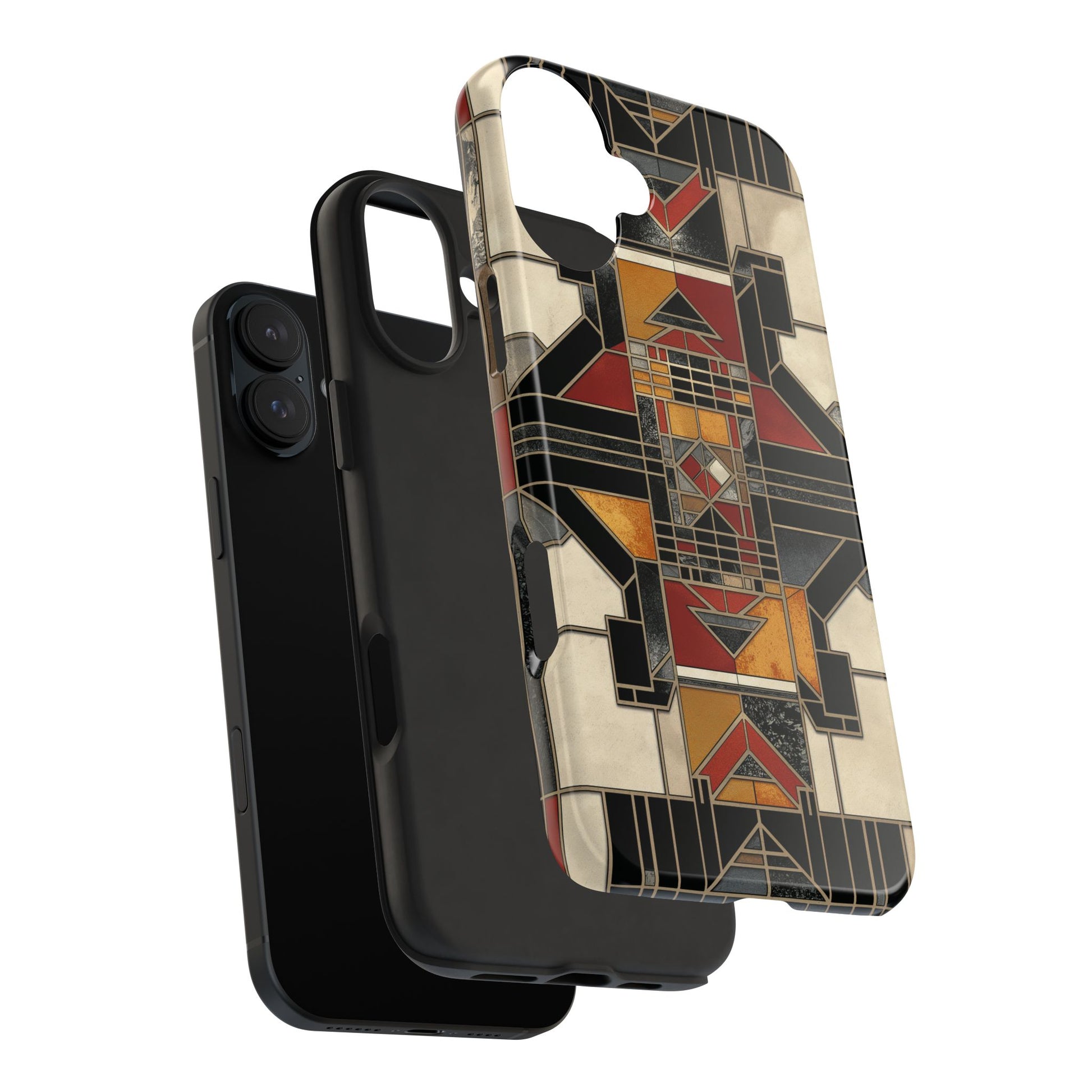Frank Lloyd Wright Inspired Stained Glass Phone Case - Geometric Elegance for iPhone Models
