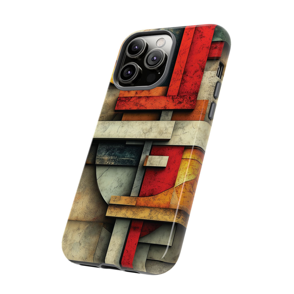 Red Prairie Style Frank Lloyd Wright Usonian Phone Case Geometric Stained Glass Art Deco Marble Gold 13 14 15 16 iPhone Pro Max Galaxy Pixel