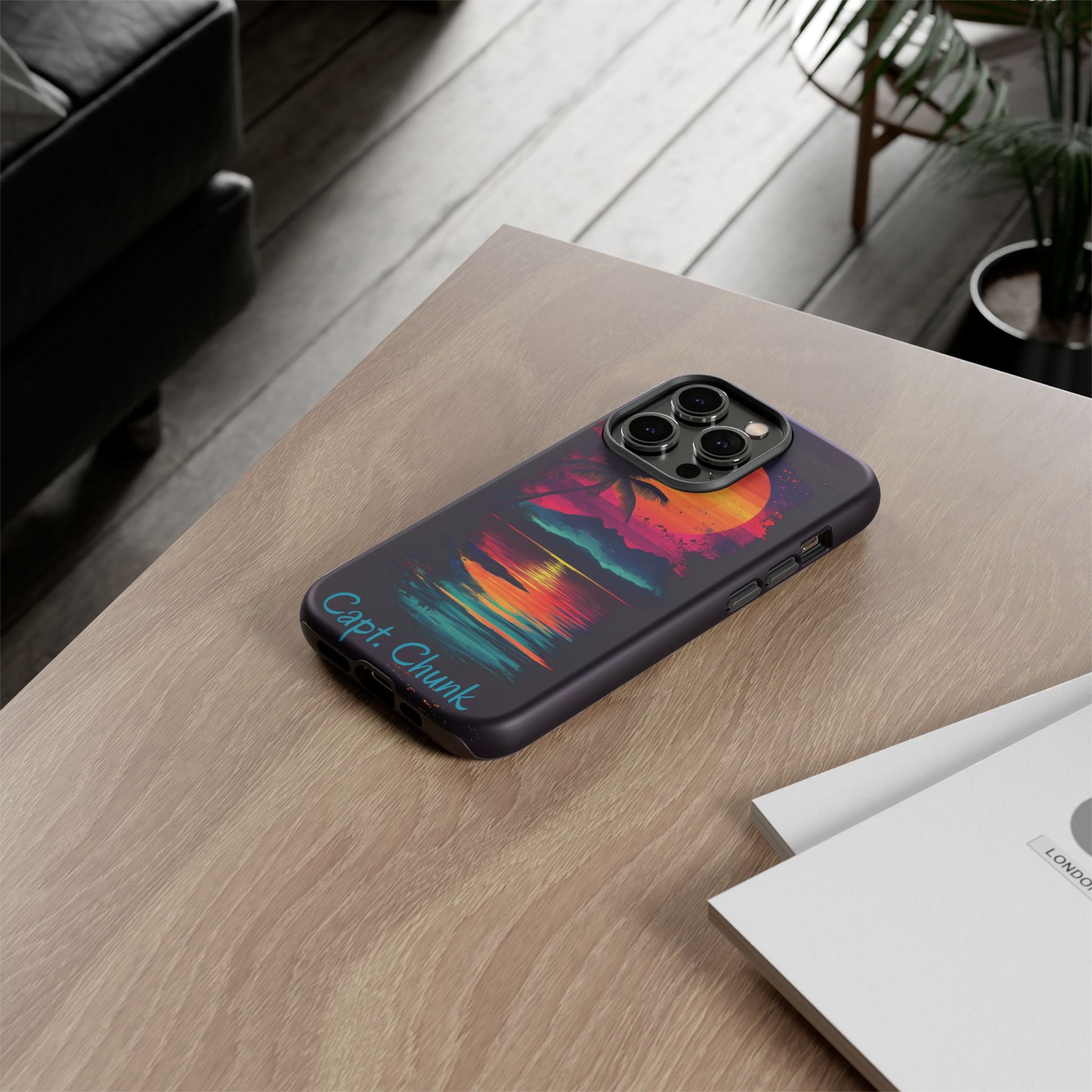 Custom Personalized Retro Palm Tree Sunset Phone Case iPhone 14 15 16 Pro Max Galaxy S24 Google Pixel Mountain Beach Fantasy Surfing Neon