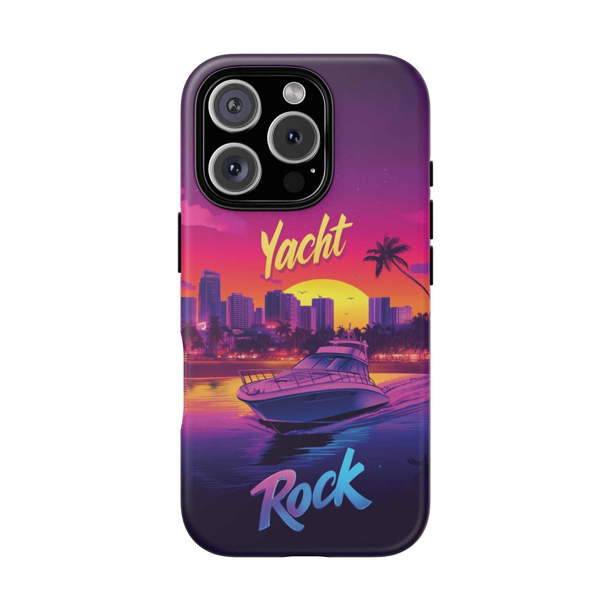 Yacht Rock Custom Phone Case iPhone 13 14 15 16 Pro Max Sunset Cruise Harbor Miami Vice Yacht Rock Gift Boating Captain South Beach Surfing