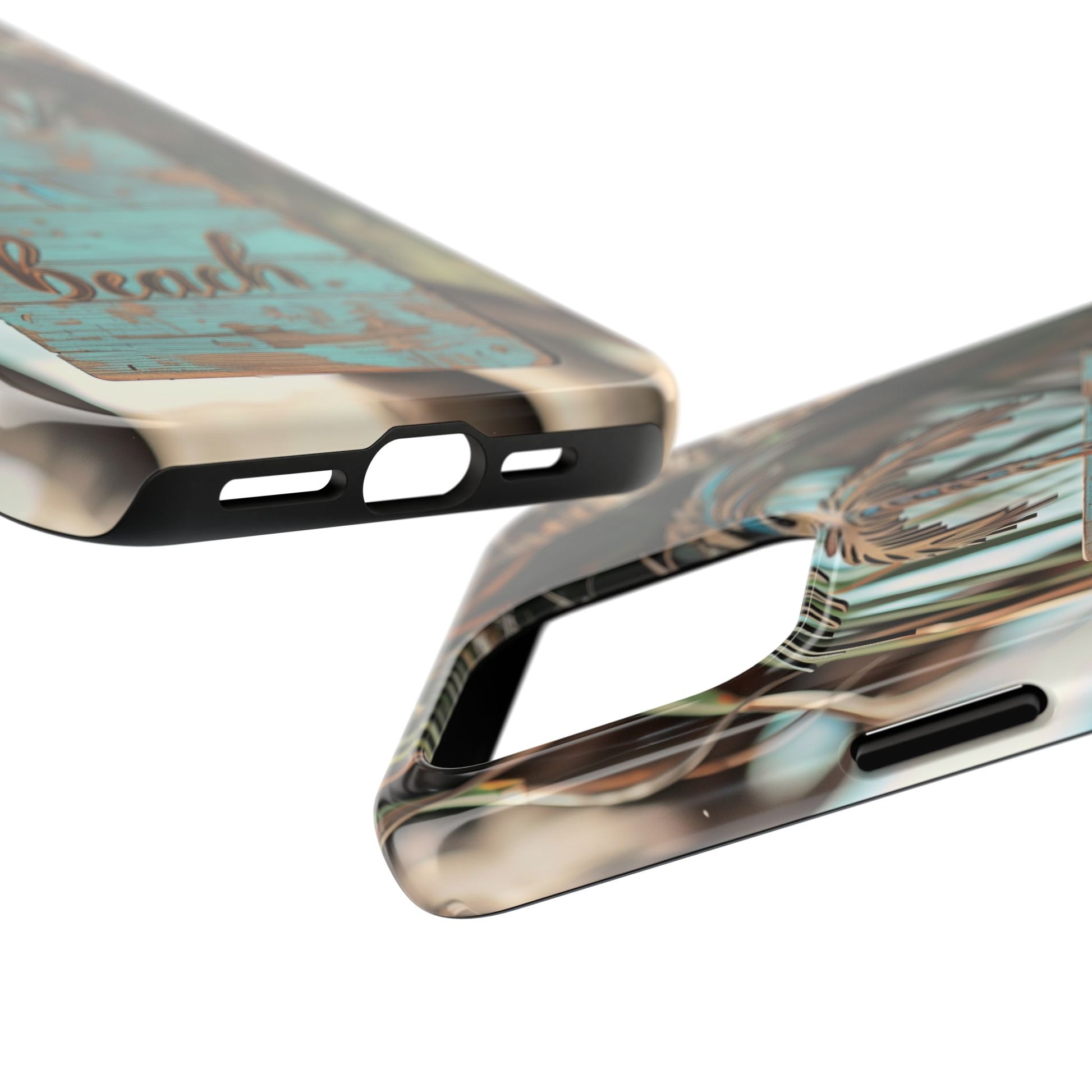 Durable Phone Case with Palm Tree Charm