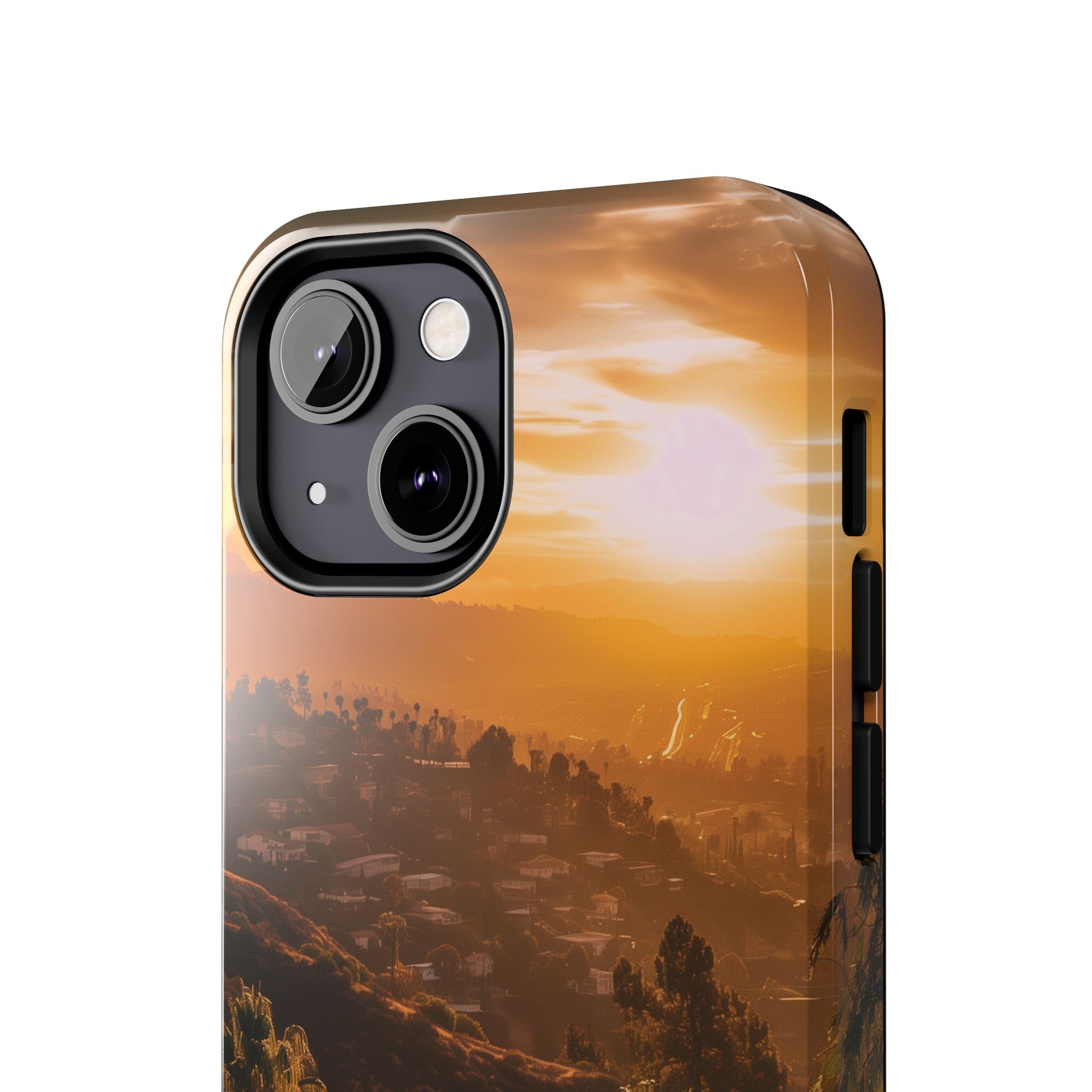 Los Angeles Sunset iPhone Case, Golden Hour Scenic View, Hollywood Hills Sunset Phone Case, Palm Trees Phone Case, iphone 15 pro max case