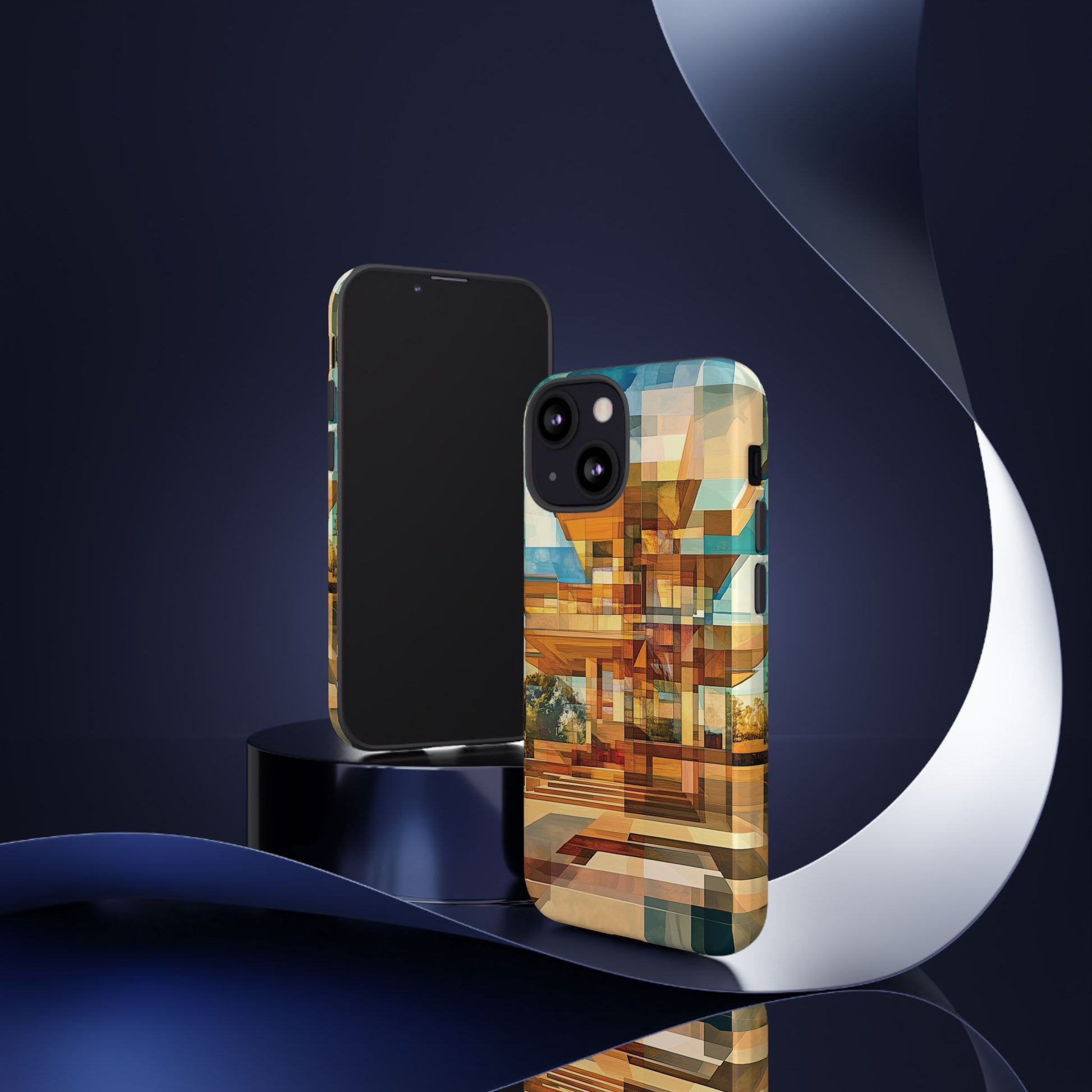 Frank Lloyd Wright Inspired Prairie Usonian Phone Case Geometric Stained Glass Art Deco Marble Gold 13 14 15 16 iPhone Pro Max Galaxy Pixel