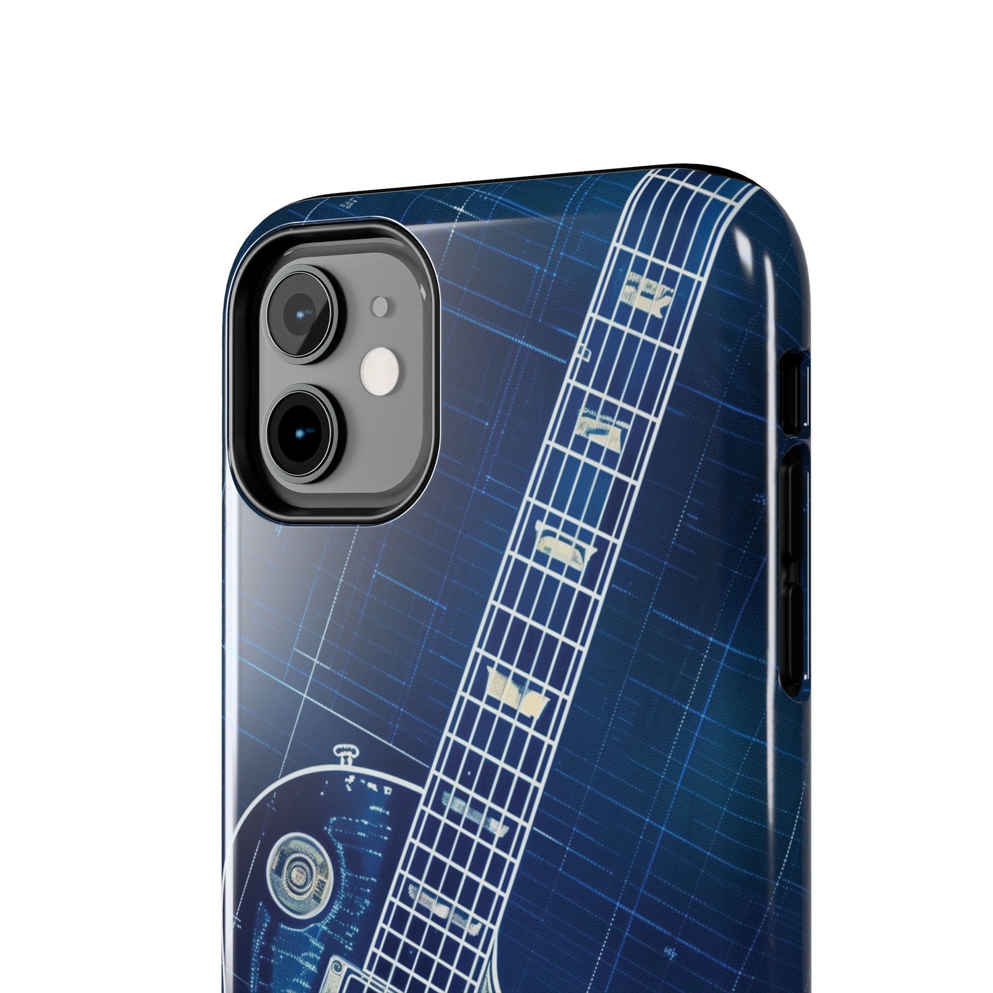 Guitar Phone Case, Guitar Blueprint iPhone Cover, Vintage Guitar Design, Custom iPhone Covers, Rock Music Phone Accessories, Musician Gift