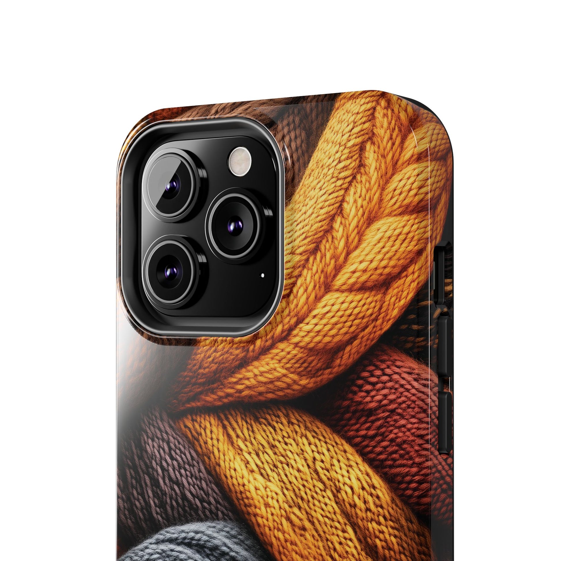 Fall Knit Sweater Cozy Cottagecore Phone Case Boho Embroidered Fall Colors Phone Cover for iPhone 13 14 15 Pro, Samsung Galaxy S22 S23