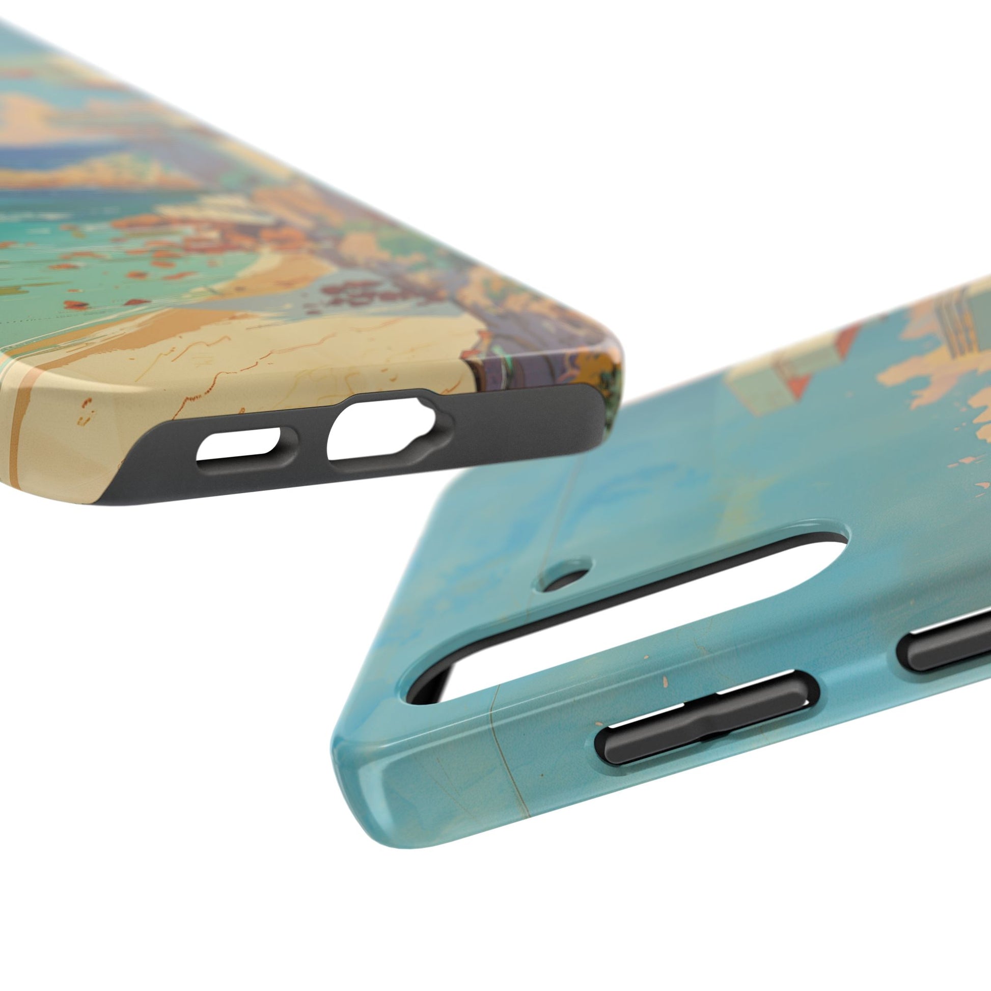 Retro Beach Scene Phone Case, Vintage Tropical Ocean iPhone Case, Summer Beach Phone Cover for iPhone, iphone 15 pro max