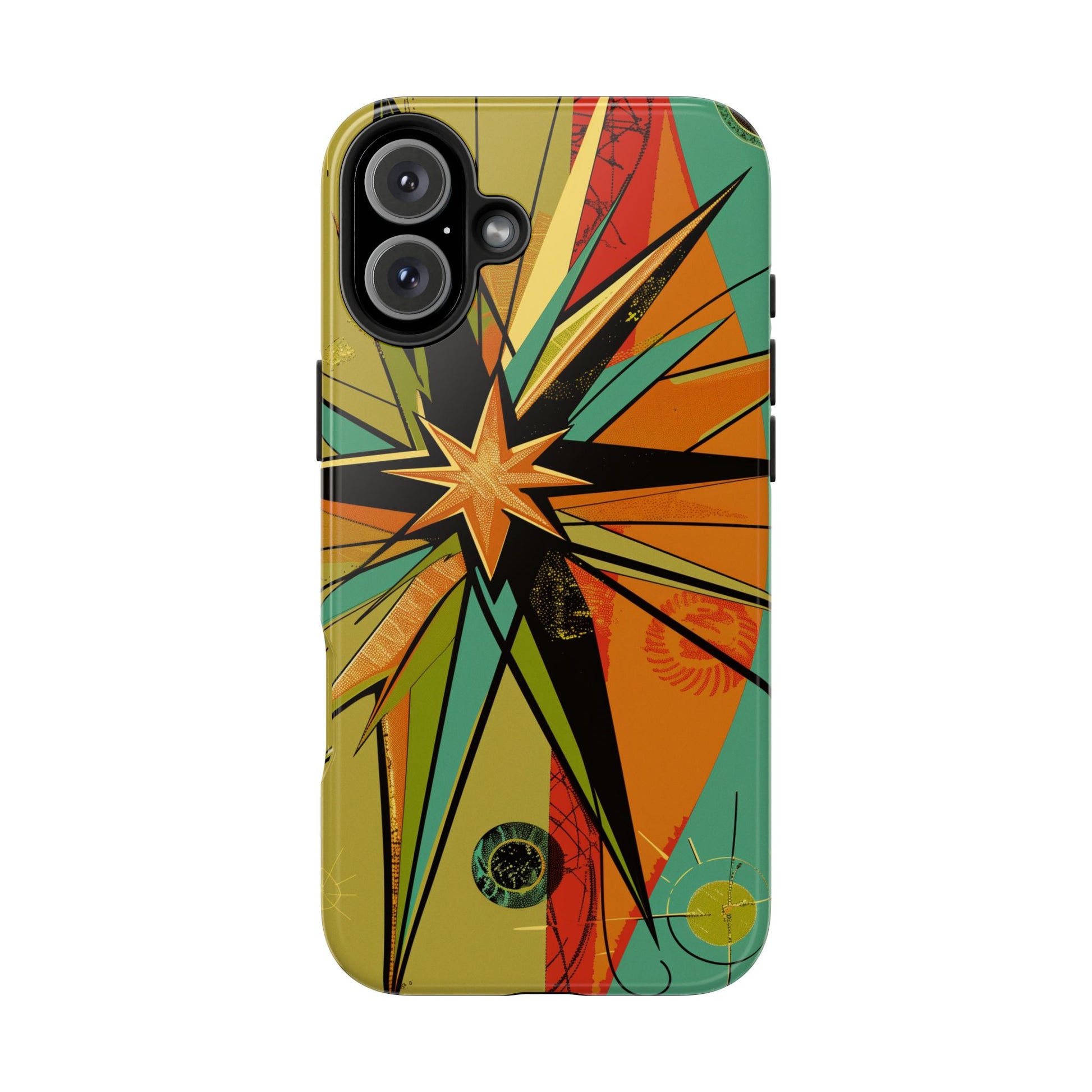 Mid Century Modern Star Design Phone Case, Earth Tone Colors, Retro Style Smartphone Cover, Vintage Phone Case, iPhone 14 Case, Apple iPhone
