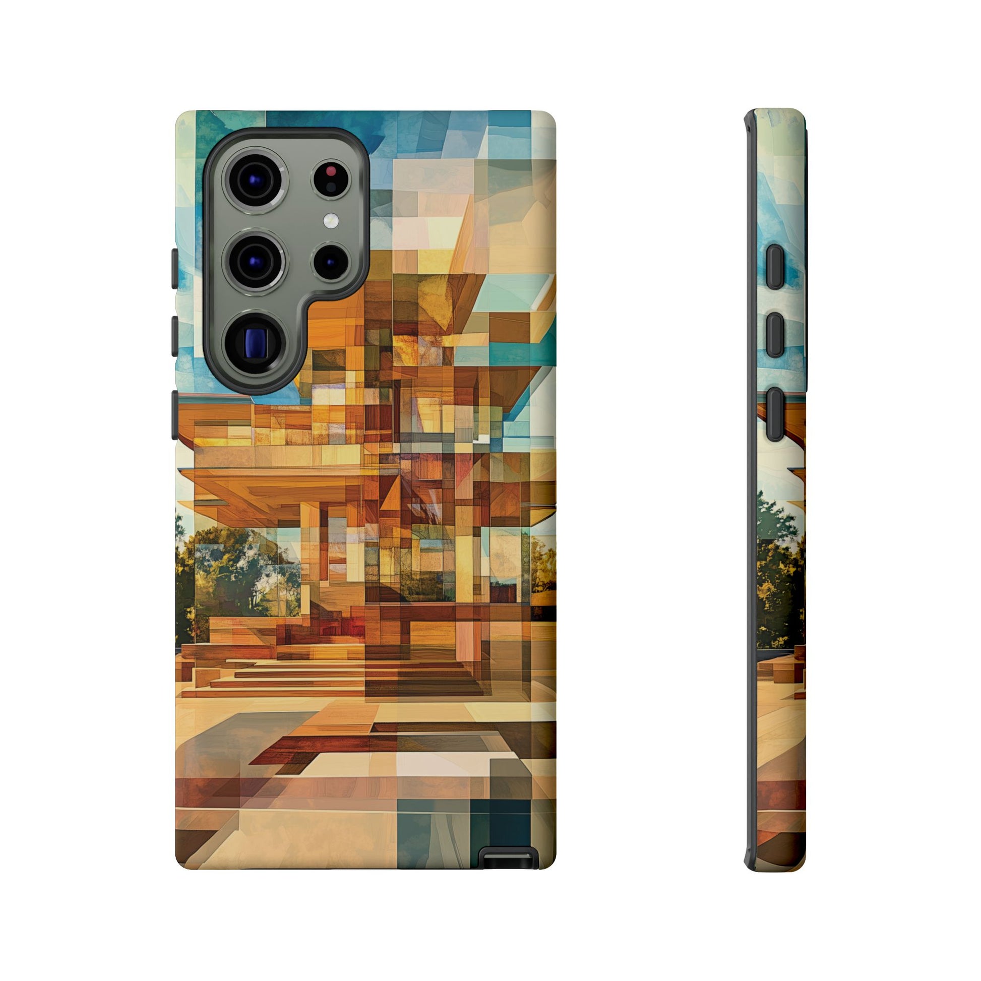 Frank Lloyd Wright Inspired Prairie Usonian Phone Case Geometric Stained Glass Art Deco Marble Gold 13 14 15 16 iPhone Pro Max Galaxy Pixel