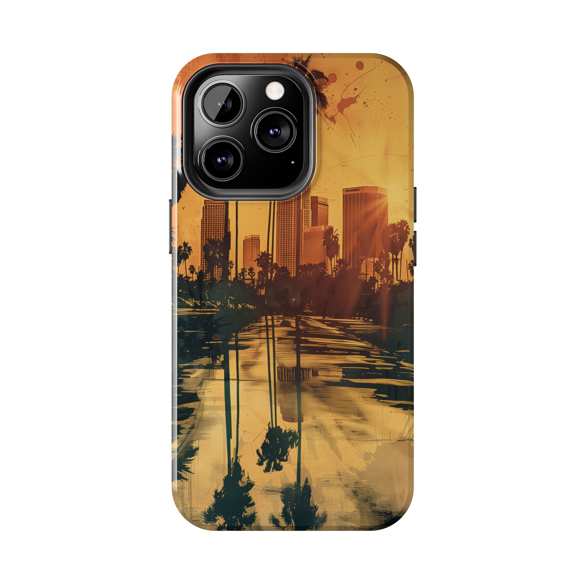 Los Angeles Sunset iPhone Case, Golden Hour Scenic View, Hollywood Hills Sunset Phone Case, Palm Trees Phone Case, iphone 15 pro max case
