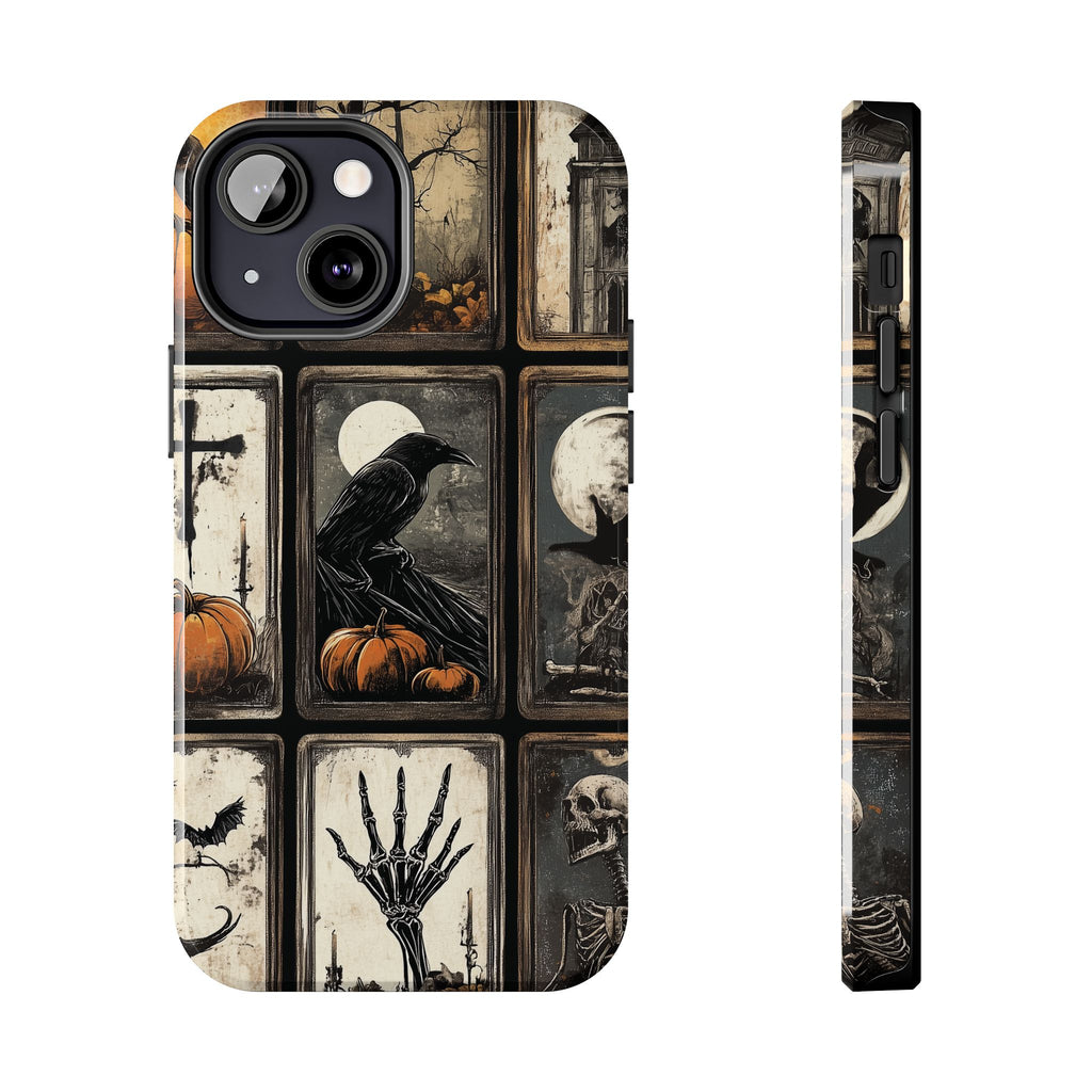The CrowTarot Card Mystical Phone Case Psychic Dark Academia Halloween Gothic Phone Case Street iPhone 15 Pro Max Samsung Galaxy