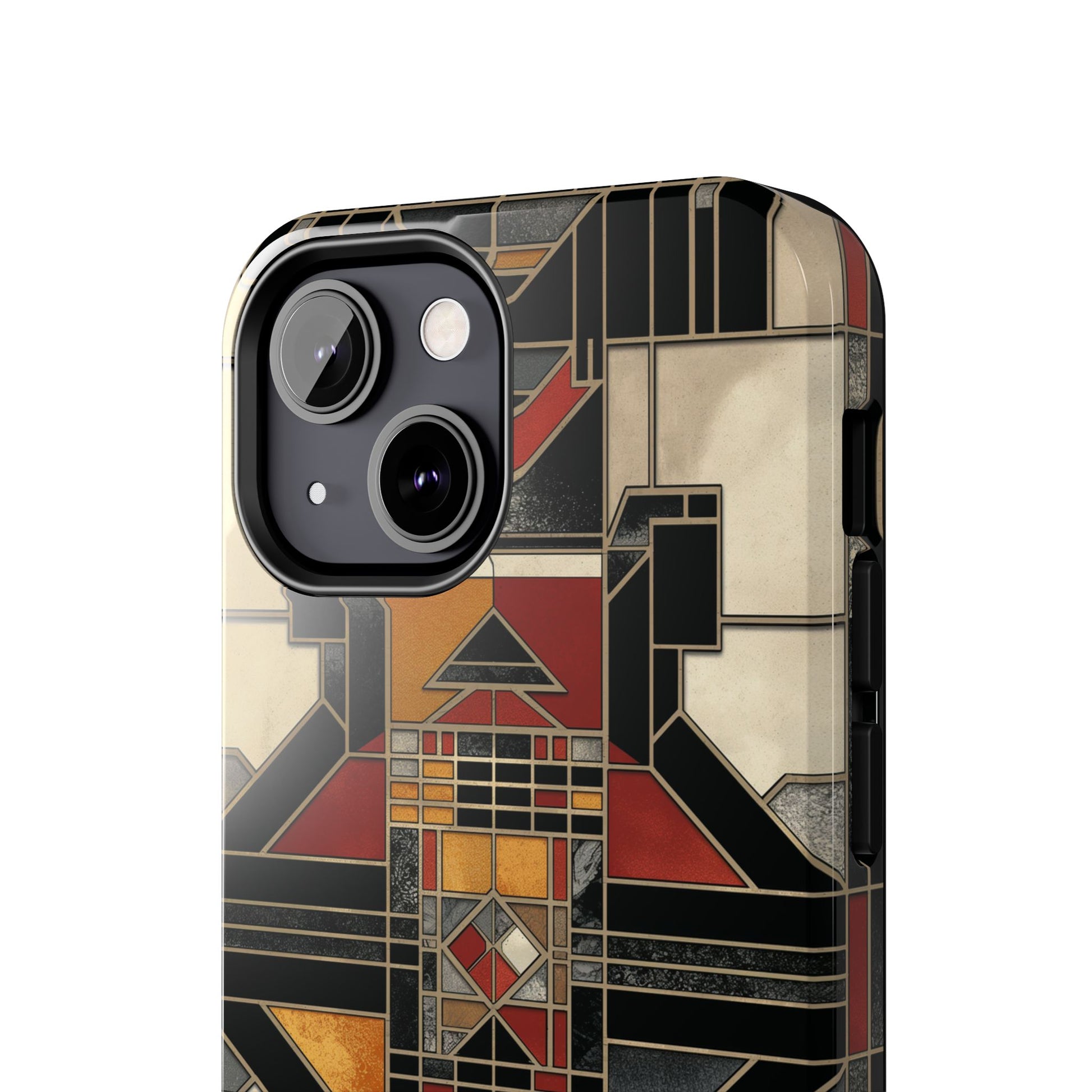 Frank Lloyd Wright Inspired Stained Glass Phone Case - Geometric Elegance for iPhone Models