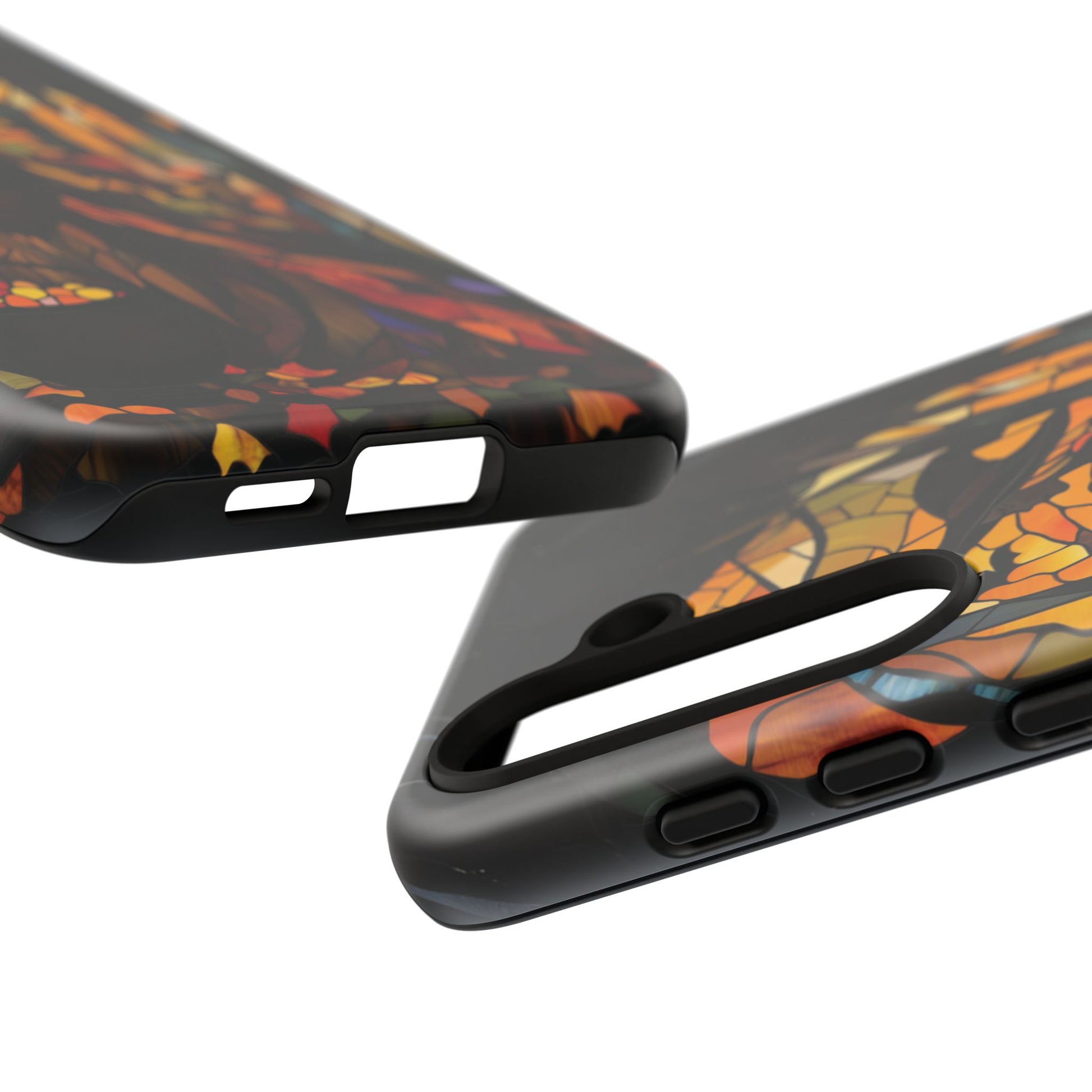 Halloween Witch Stained Glass Effect Dark Academia Spooky Fall Witchy Pumpkin Bats Seasonal Fall Mosaic Case iPhone 13 14 15 16 Pro Max