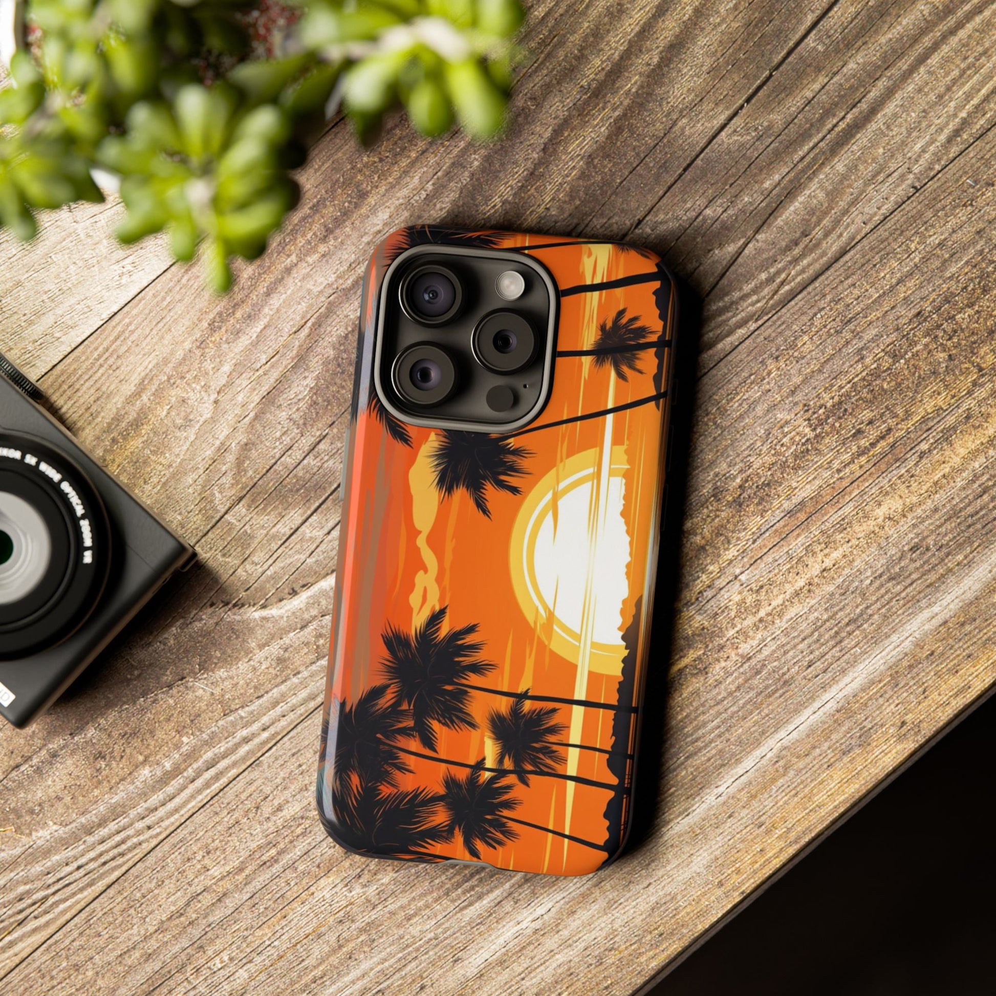 Sunset Palm Trees Tough Phone Cases for iPhone and Android