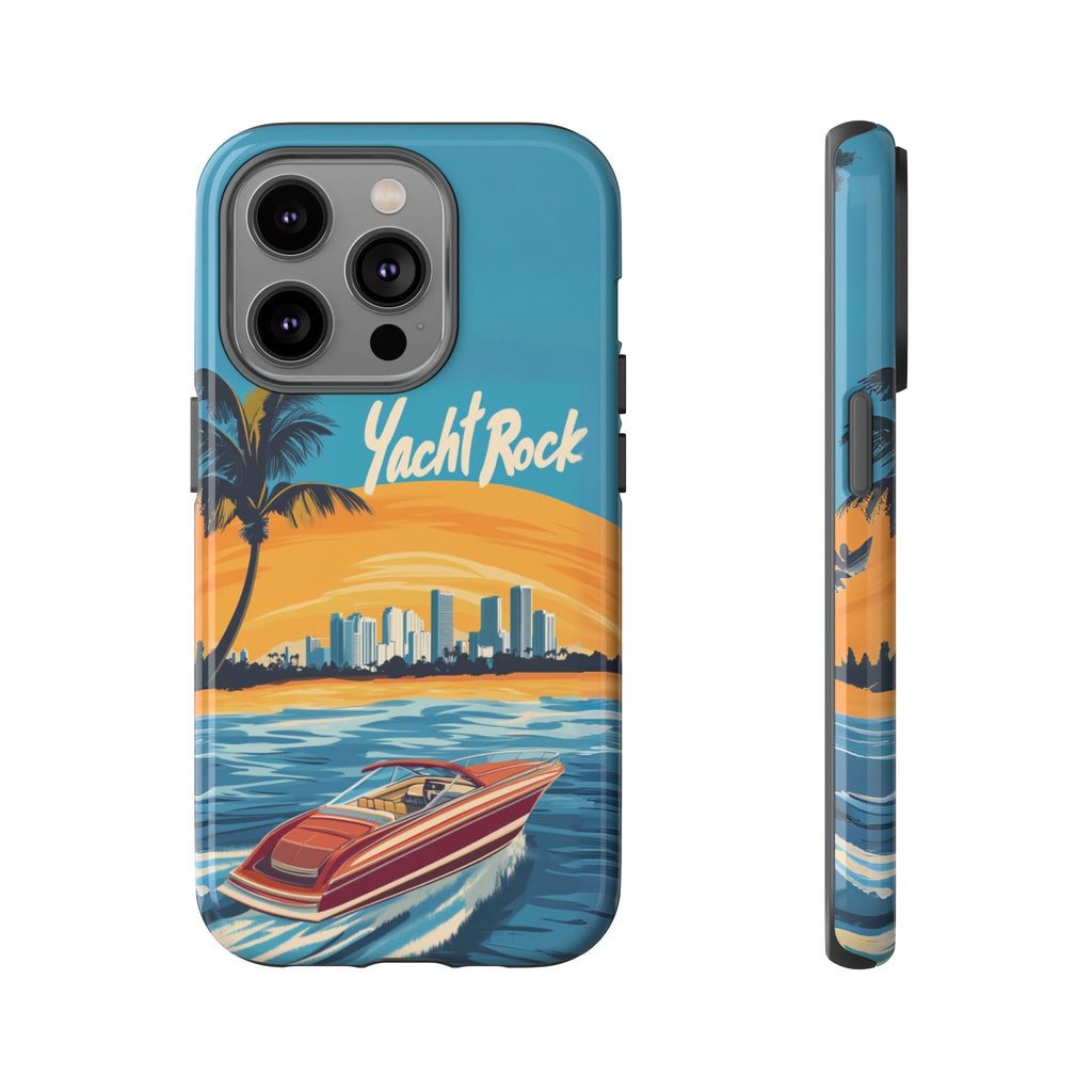 Yacht Rock Phone Case Custom iPhone 13 14 15 16 Pro Max Sunset Cruise Harbor Miami Vice Yacht Rock Gift Boating Captain South Beach Surfing