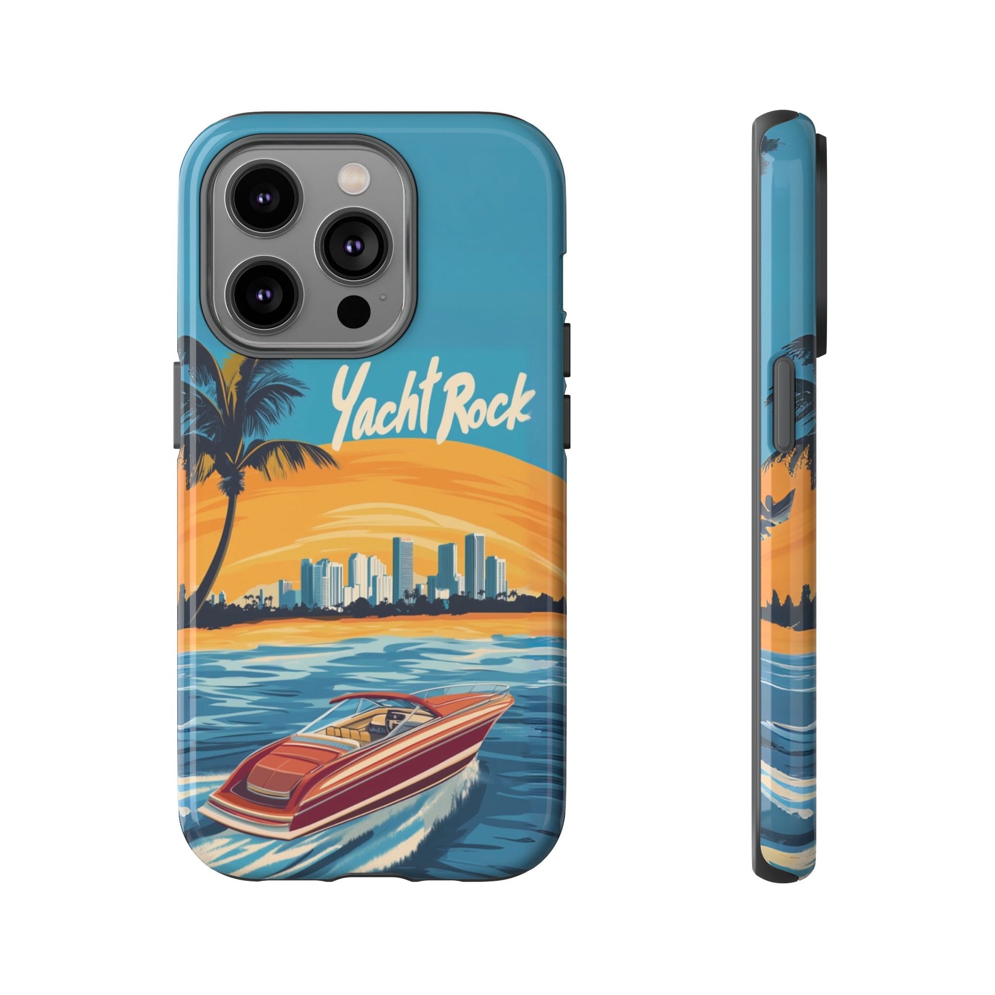 Yacht Rock Phone Case Custom iPhone 13 14 15 16 Pro Max Sunset Cruise Harbor Miami Vice Yacht Rock Gift Boating Captain South Beach Surfing