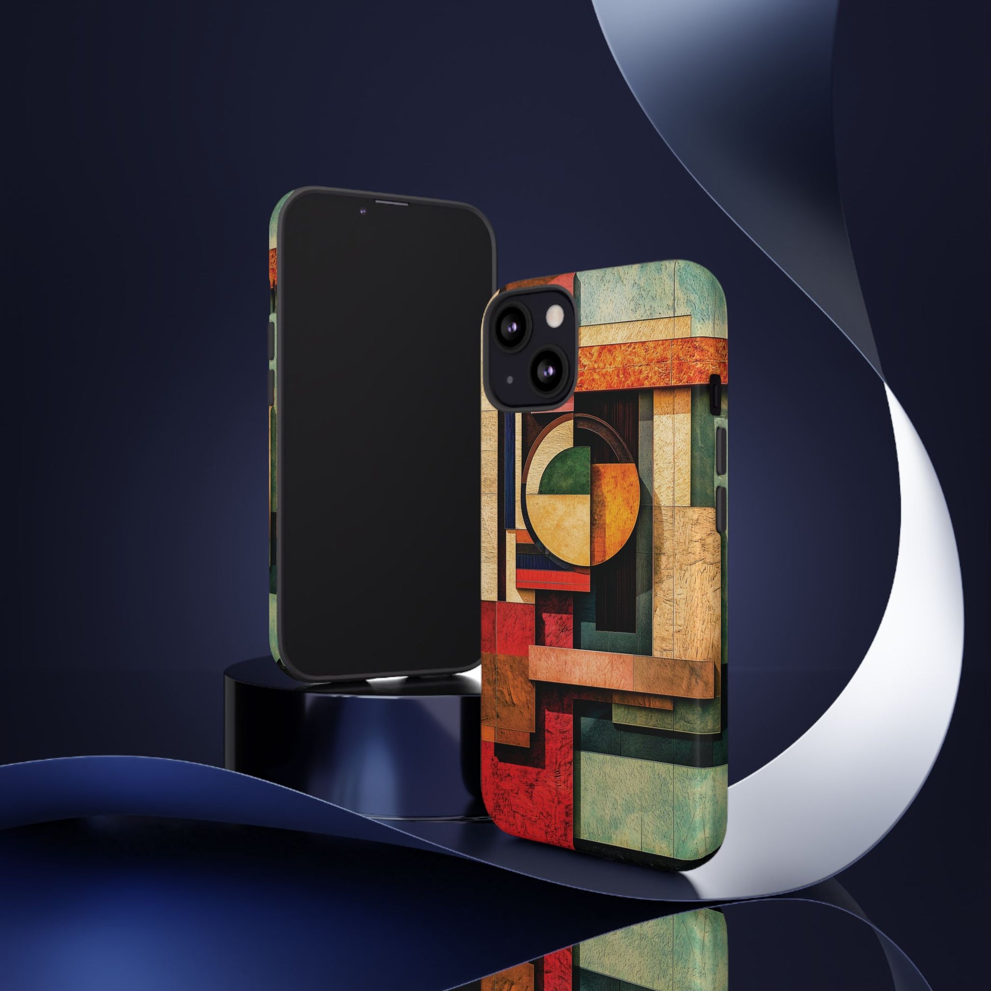 Tan Prairie Style Frank Lloyd Wright Usonian Phone Case Geometric Stained Glass Art Deco Marble Gold 13 14 15 16 iPhone Pro Max Galaxy Pixel