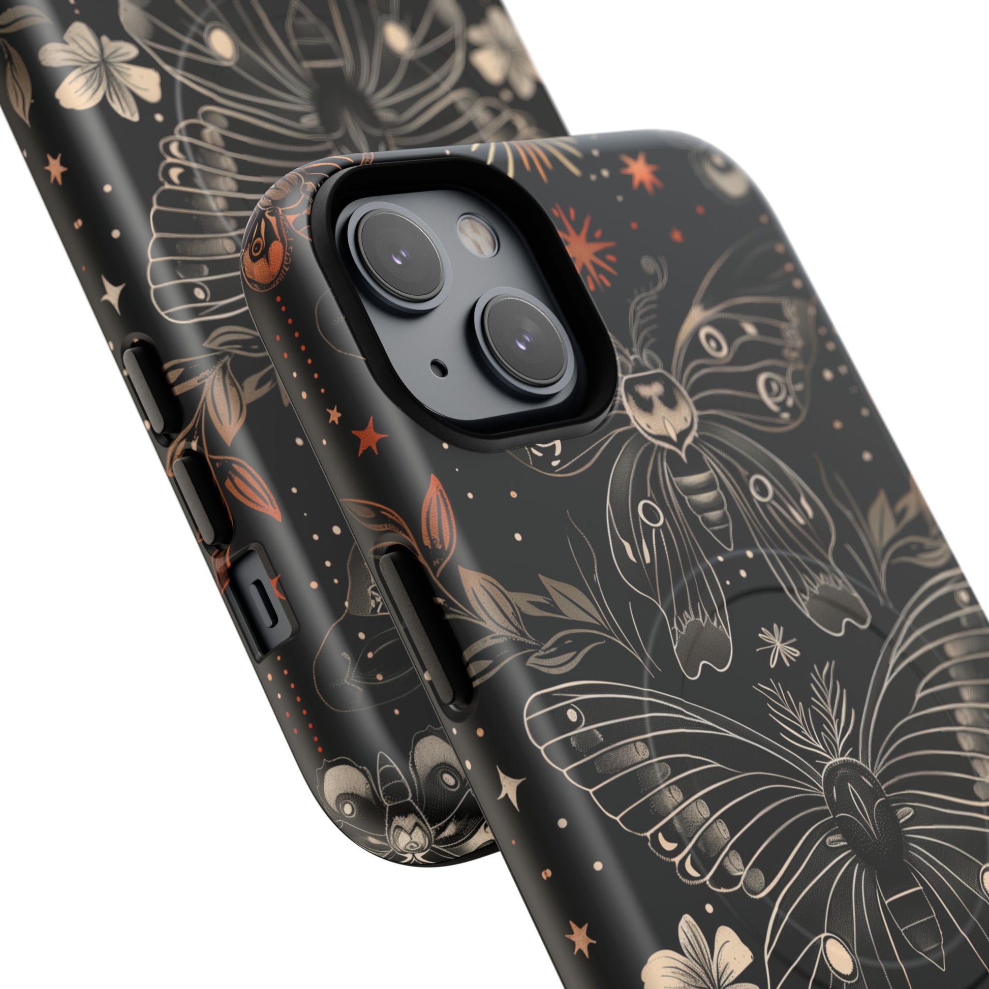 Celestial Dark Academia Phone Case Magical Moth Vintage Witchcraft Cover Esoteric Nature Art iPhone 14 15 Pro Max