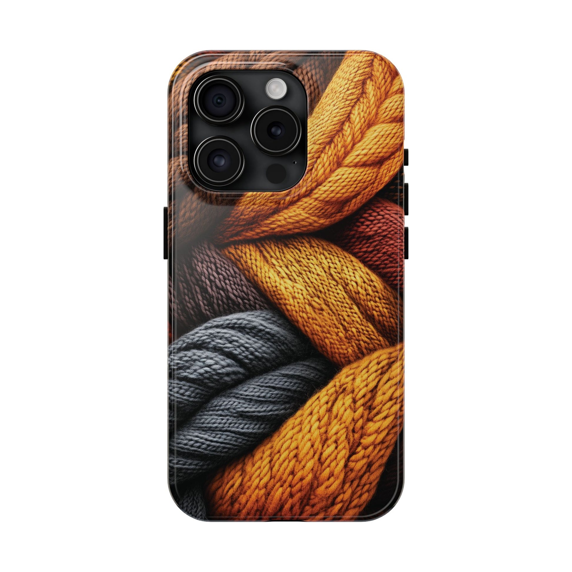 Fall Knit Sweater Cozy Cottagecore Phone Case Boho Embroidered Fall Colors Phone Cover for iPhone 13 14 15 Pro, Samsung Galaxy S22 S23
