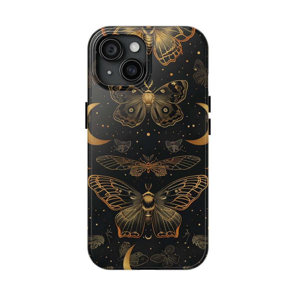 D Dark Academia Mystical Phone Case, Mystical Moth Phone Case, Vintage Magic Witchcraft iPhone Cover, Esoteric Nature Art, iPhone 15 Pro Max
