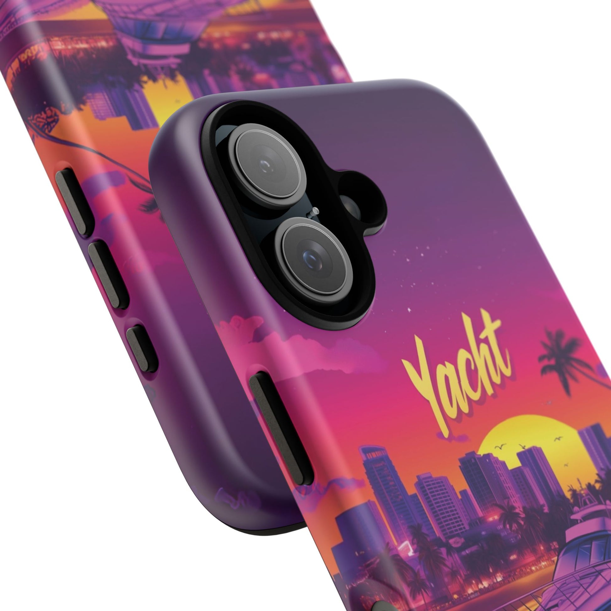 Yacht Rock Custom Phone Case iPhone 13 14 15 16 Pro Max Sunset Cruise Harbor Miami Vice Yacht Rock Gift Boating Captain South Beach Surfing