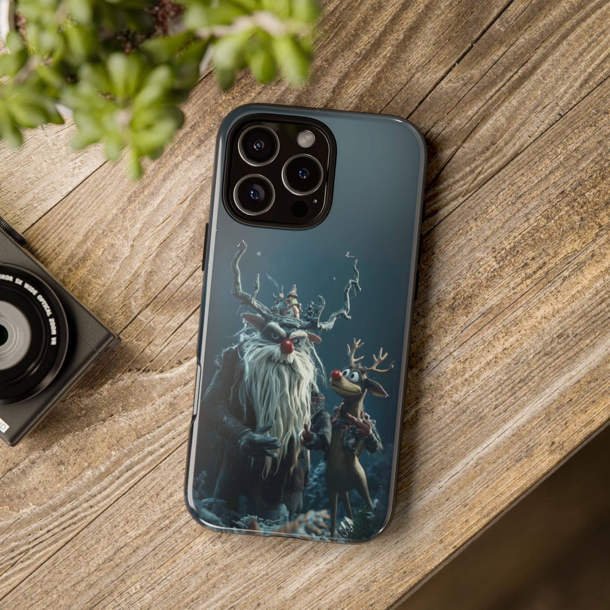 Christmas Rudolph Red Nose Reindeer Krampus Rankin Bass 3D Phone Case Festive Snowflakes iPhone 13 14 15 16 Pro Max Galaxy Pixel
