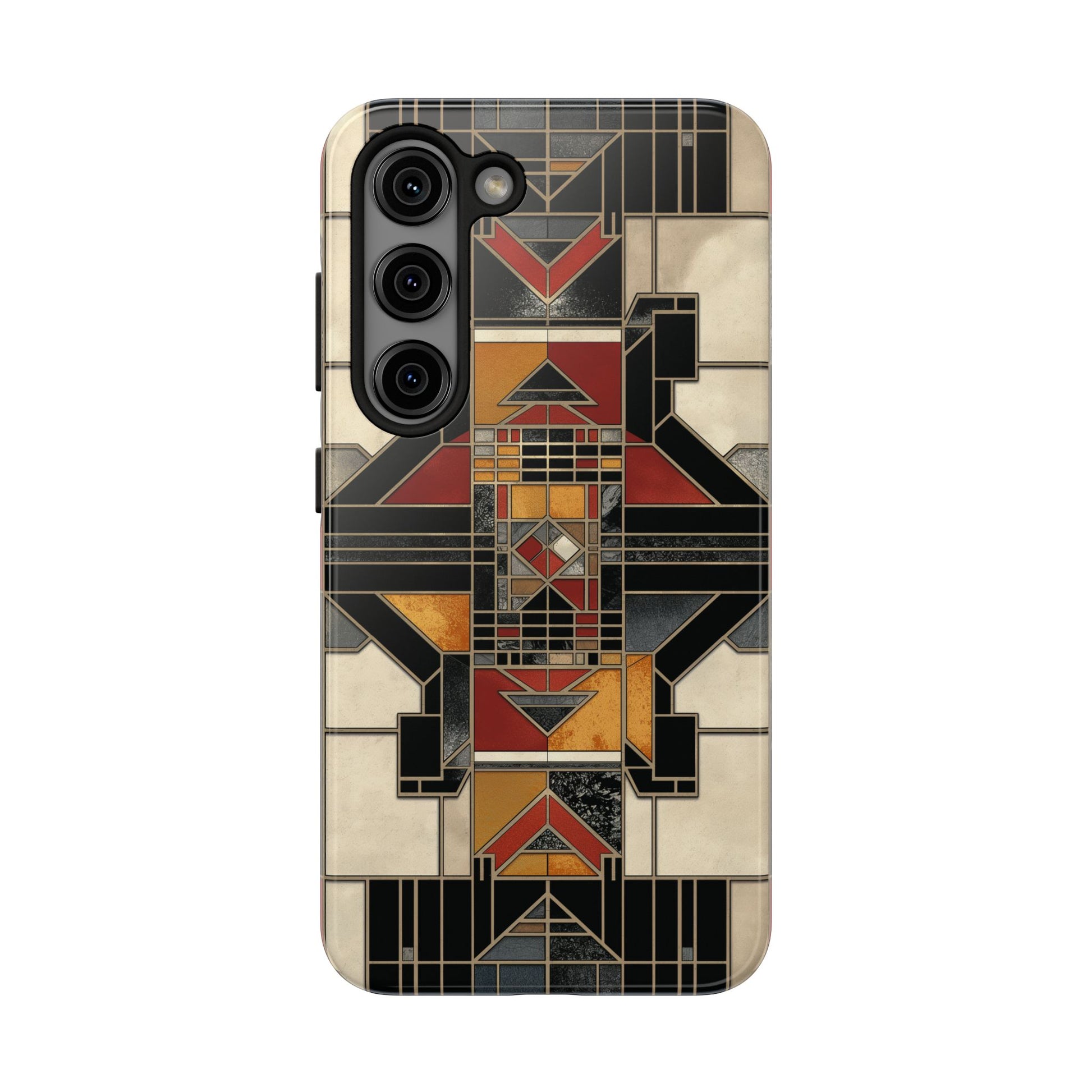 Frank Lloyd Wright Inspired Stained Glass Phone Case - Geometric Elegance for iPhone Models