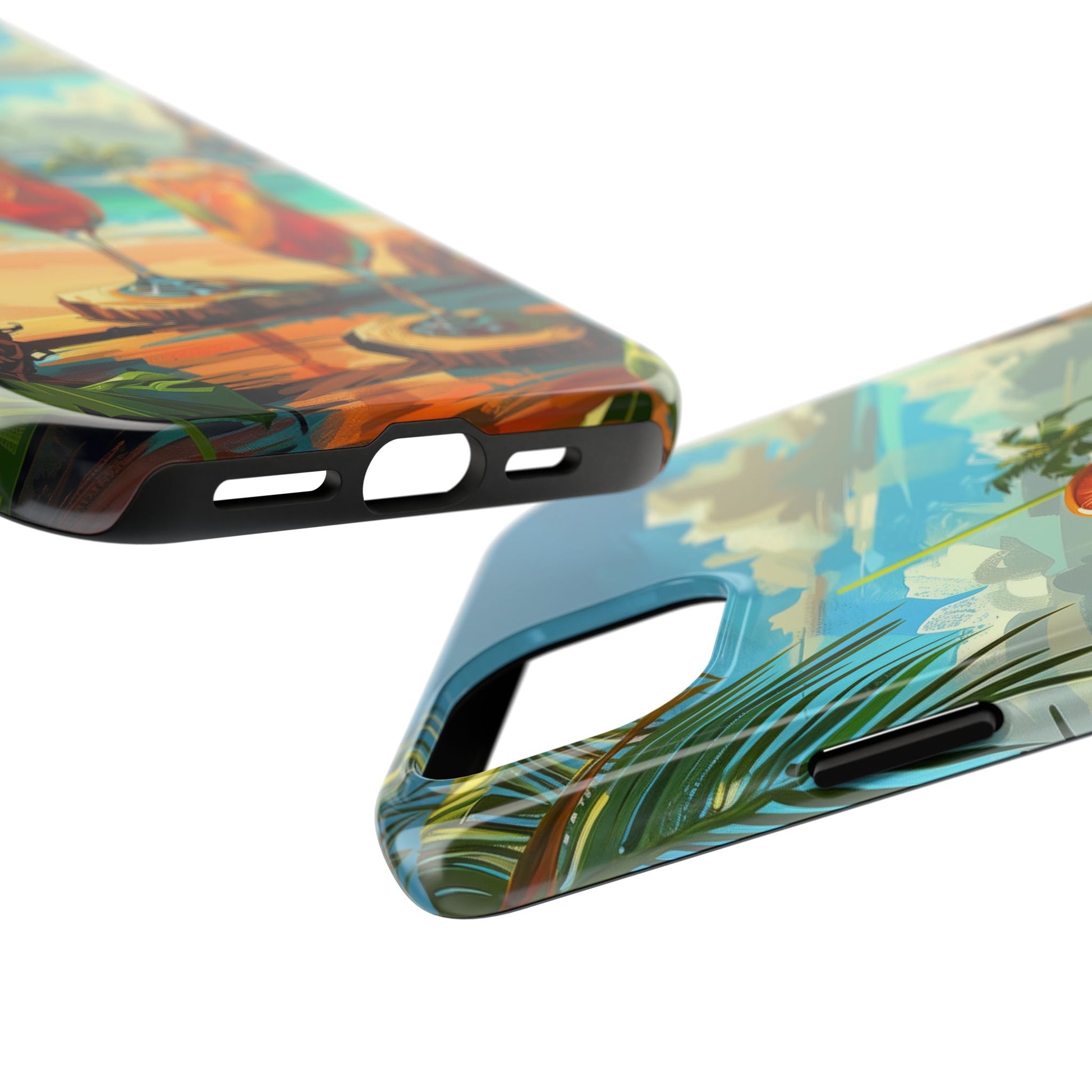 Retro Beach Scene Phone Case, Vintage Tropical Ocean iPhone Case, Summer Beach Phone Cover for iPhone, iphone 15 pro max