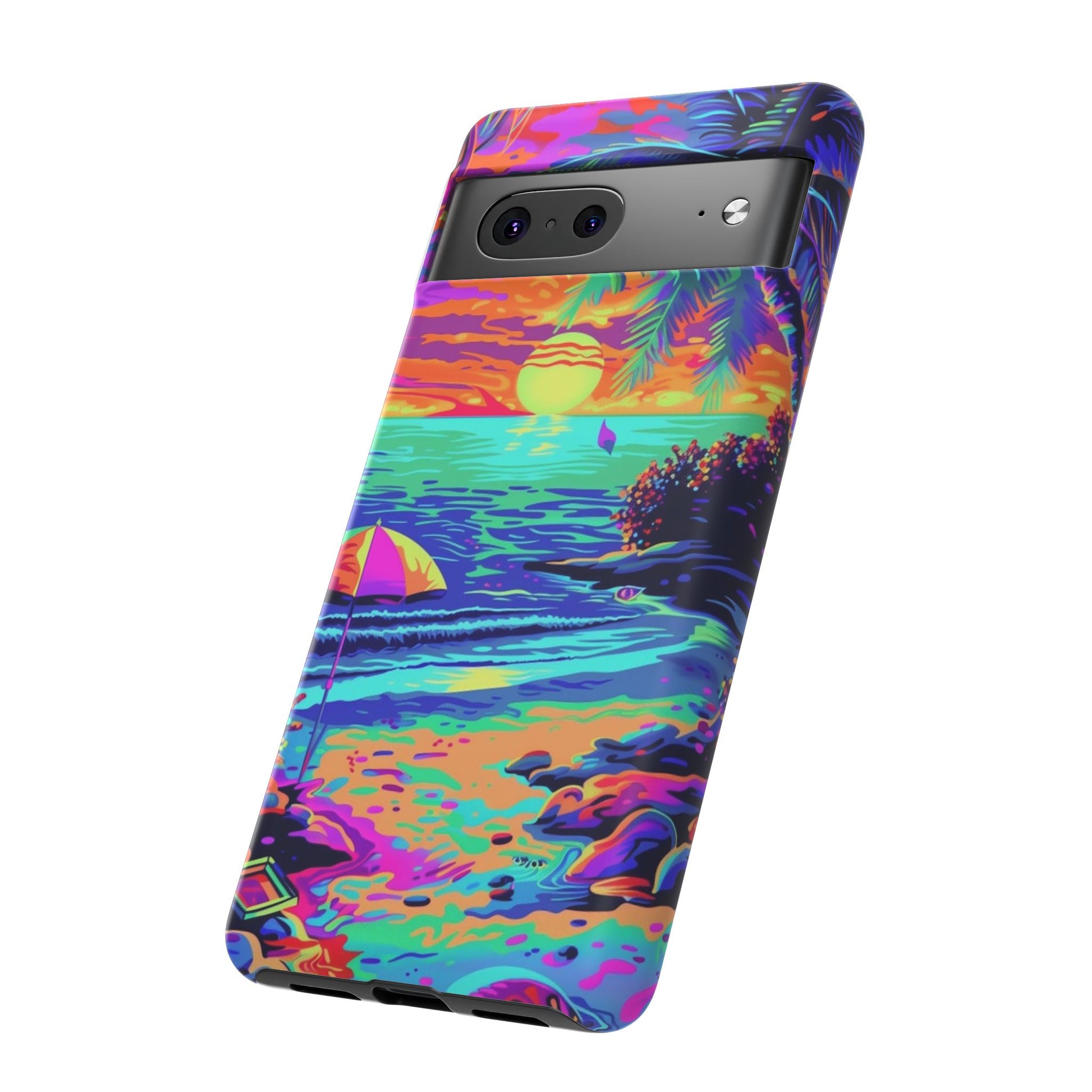 Beach Bliss: Durable Android Phone Case with Lisa Frank Style