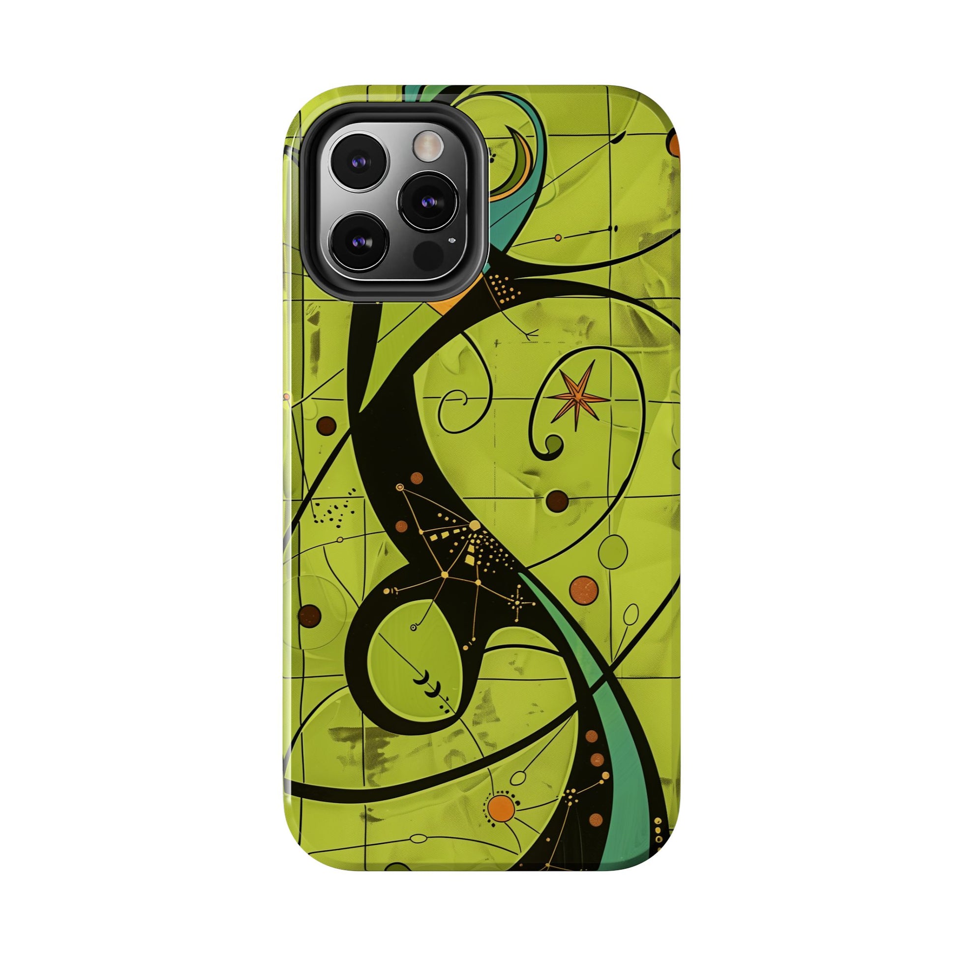 Mid Century Modern Star Design Phone Case, Earth Tone Colors, Retro Style Smartphone Cover, Vintage Phone Case, iPhone 14 Case, Apple iPhone