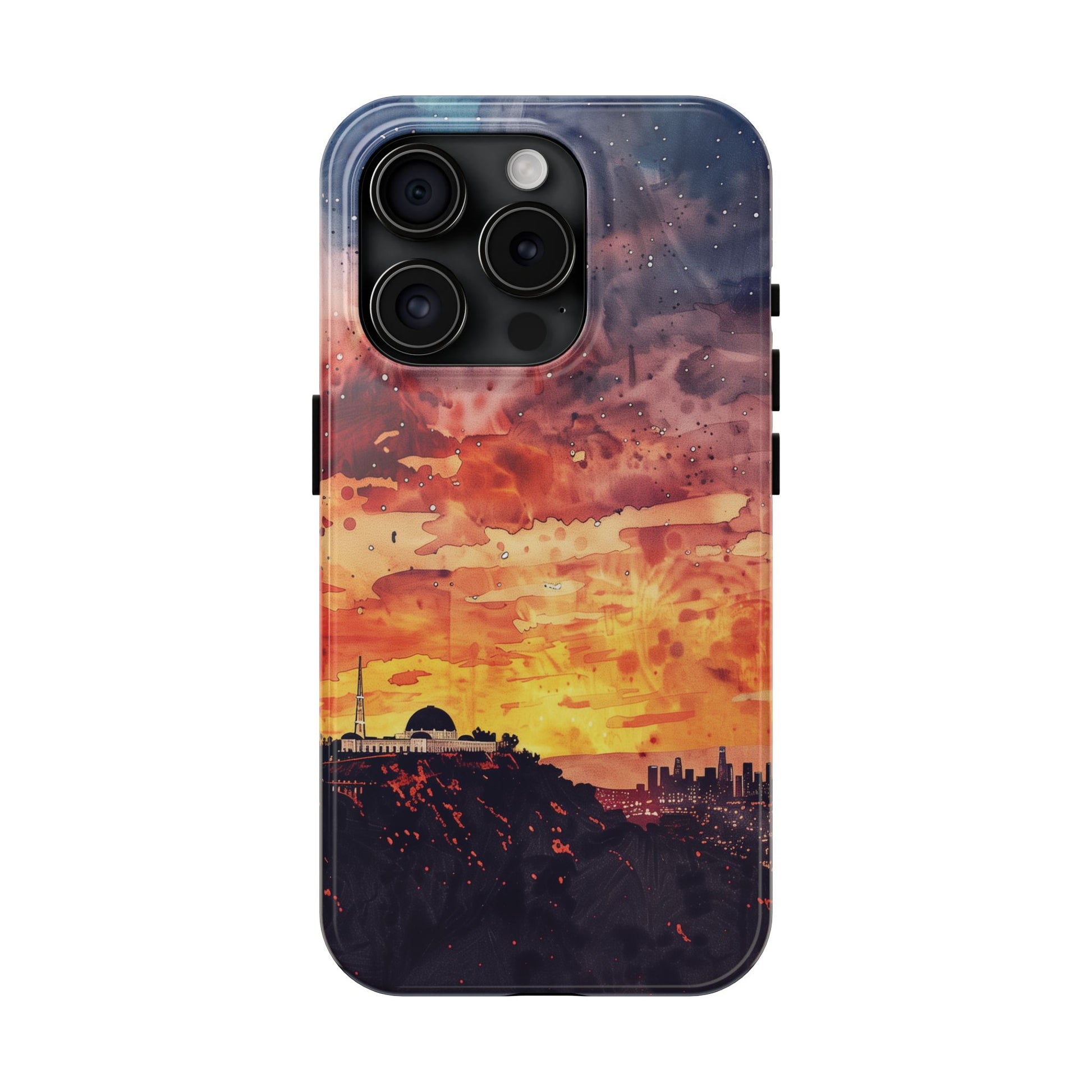 Los Angeles Sunset iPhone Case, Golden Hour Scenic View, Hollywood Hills Sunset Phone Case, Palm Trees Phone Case, iphone 15 pro max case