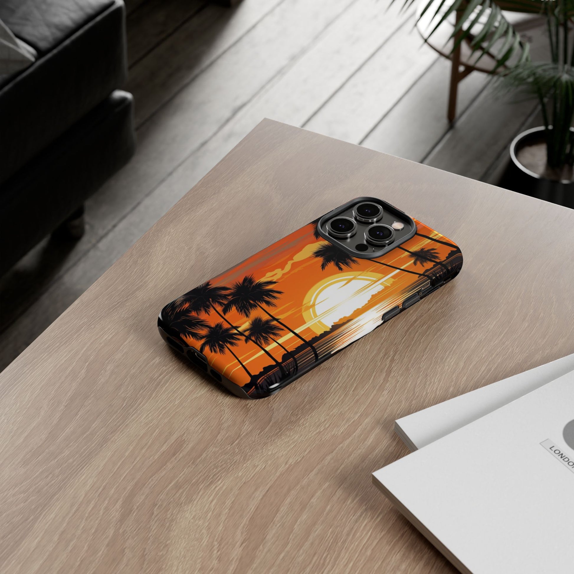 Sunset Palm Trees Tough Phone Cases for iPhone and Android
