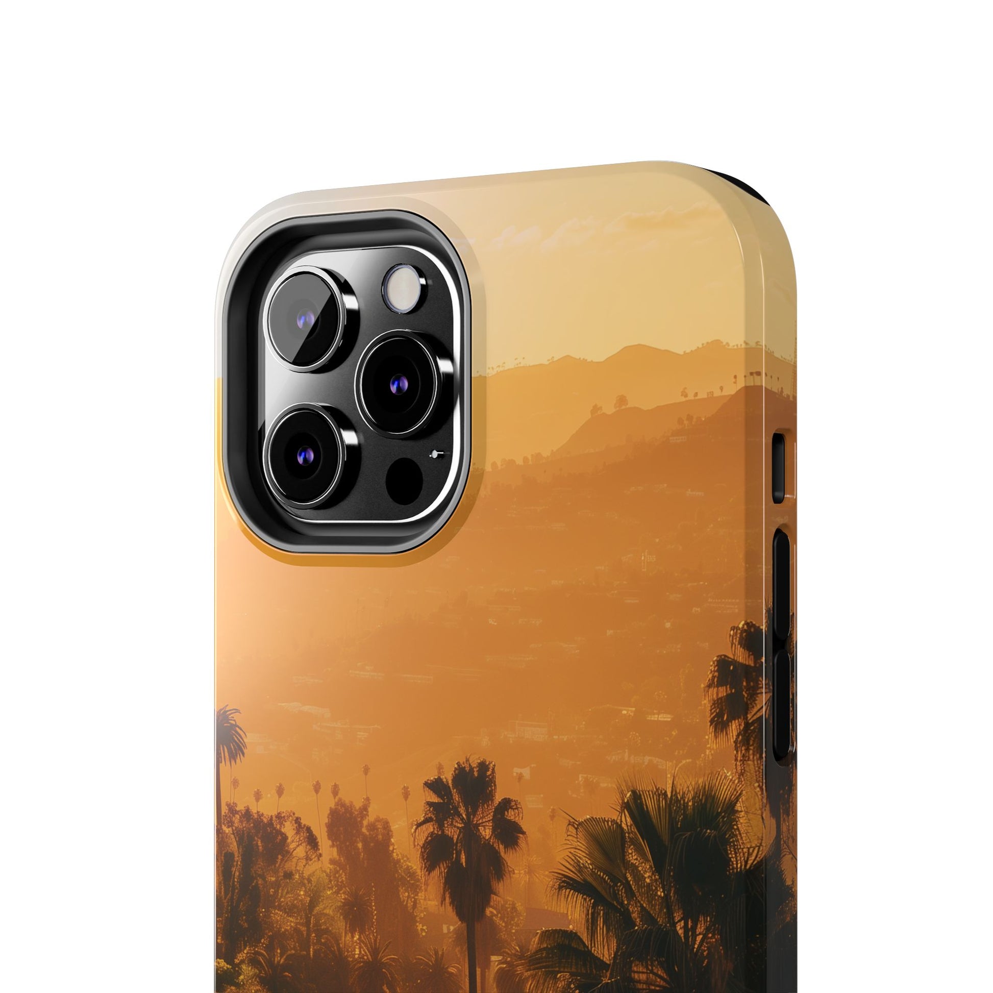Los Angeles Sunset iPhone Case, Golden Hour Scenic View, Hollywood Hills Sunset Phone Case, Palm Trees Phone Case, iphone 15 pro max case