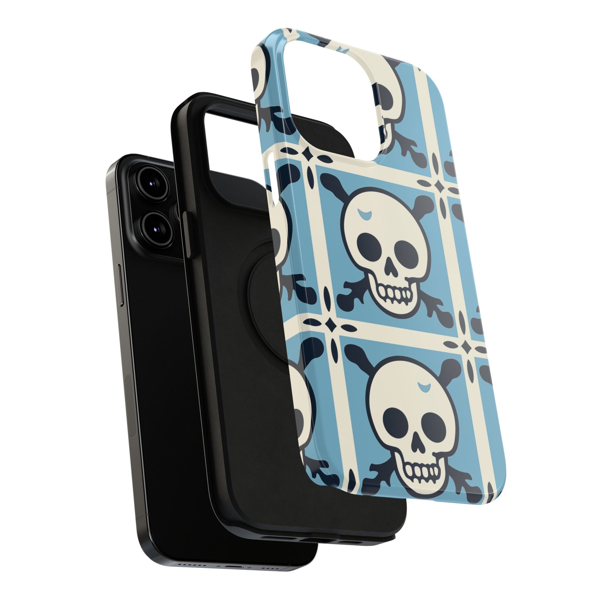 Cute Skull Phone Case Sugar Skull Ghingham Impact-Resistant Cover Goth Skull, Halloween Gift iphone 13 14 15 16 Pro Max
