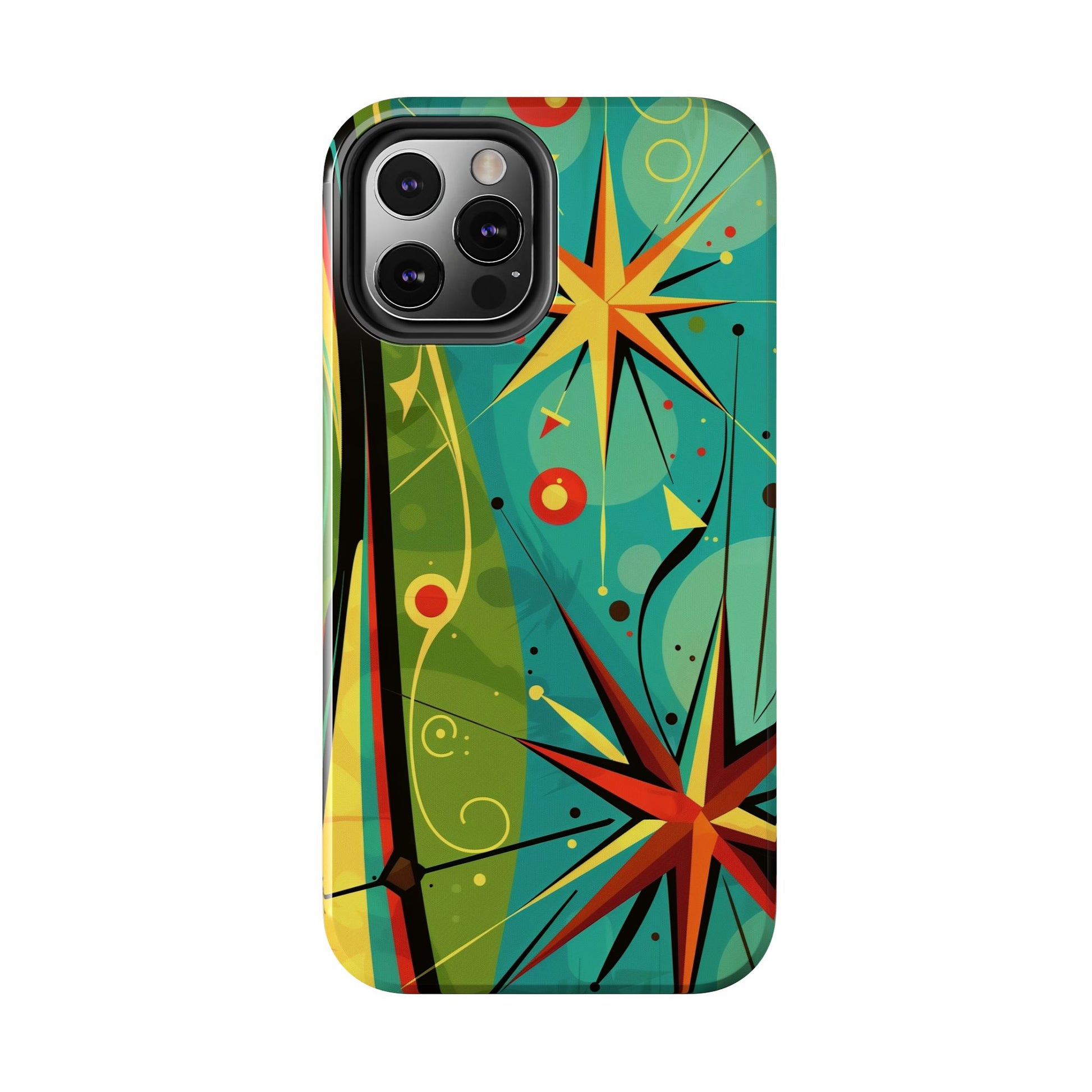 Mid Century Modern Star Design Phone Case, Earth Tone Colors, Retro Style Smartphone Cover, Vintage Phone Case, iPhone 14 Case, Apple iPhone