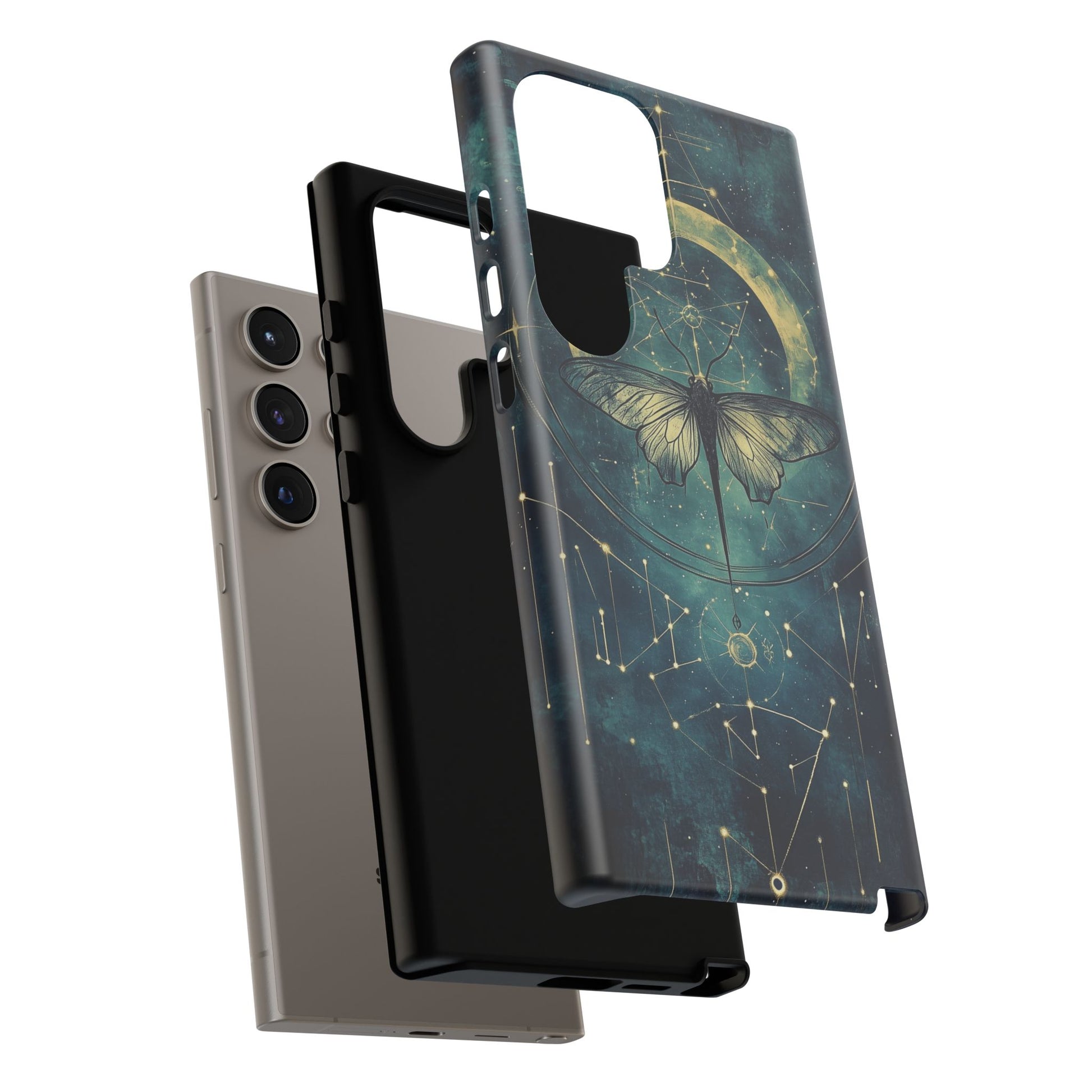 Celestial Dark Academia Phone Case Magical Moth Astrology Witchcraft Esoteric Entomology Nature Art iPhone 13 14 15 16 Pro Max Samsung Pixel