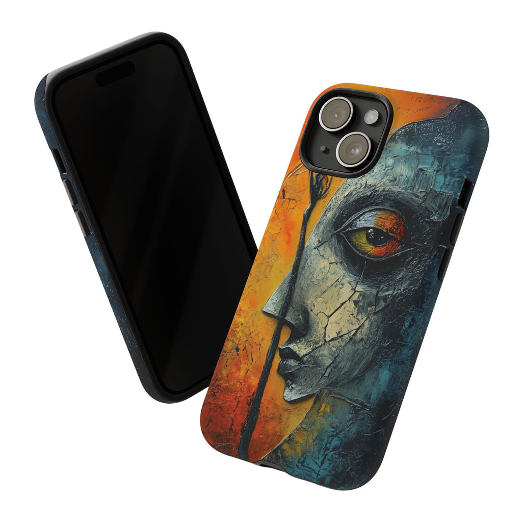 Surrealist Art Phone Case Salvador Dali Style Face Tough Case Unique Artistic 3D Textured Look Surrealism Gift Art iPhone 13 14 15 16