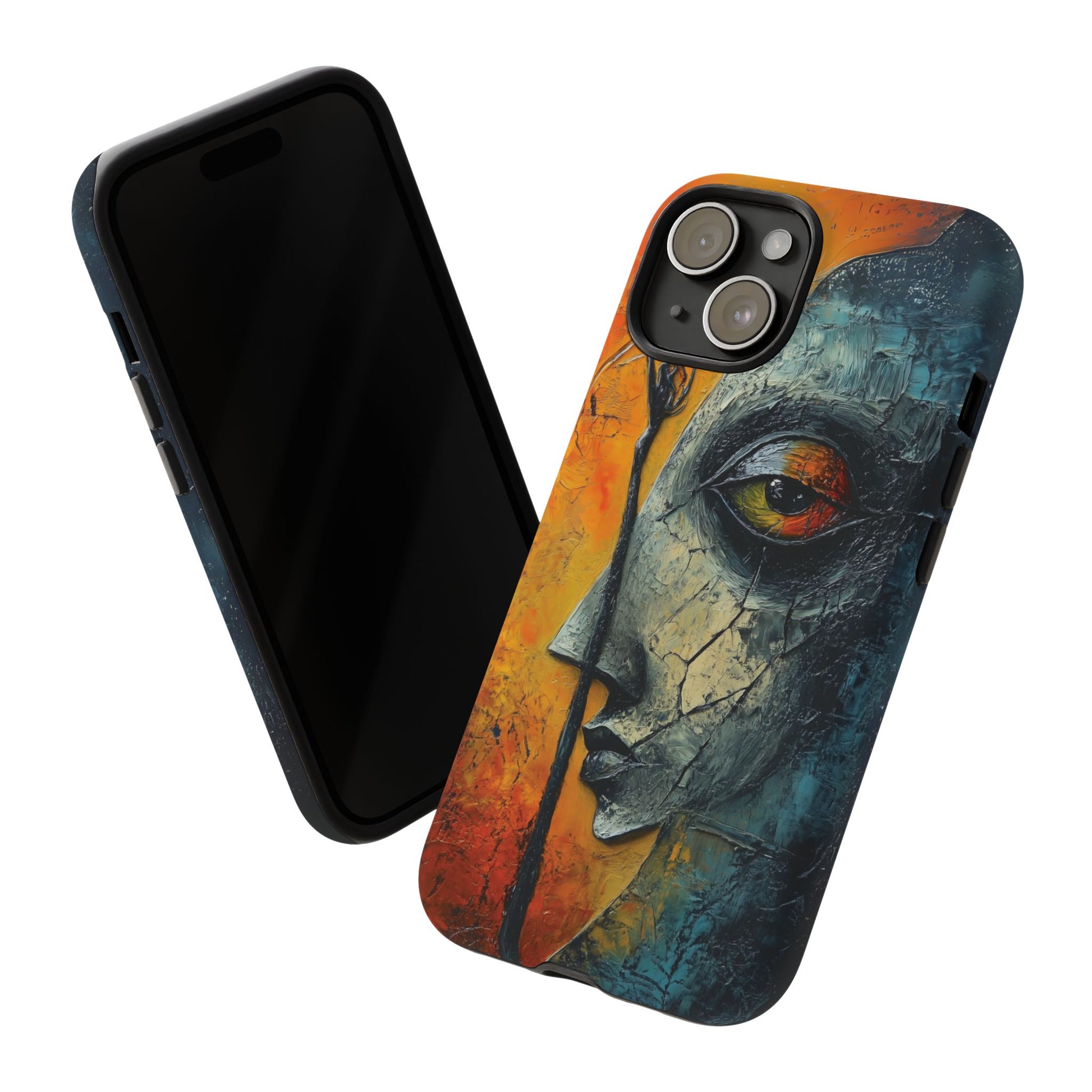 Surrealist Art Phone Case Salvador Dali Style Face Tough Case Unique Artistic 3D Textured Look Surrealism Gift Art iPhone 13 14 15 16