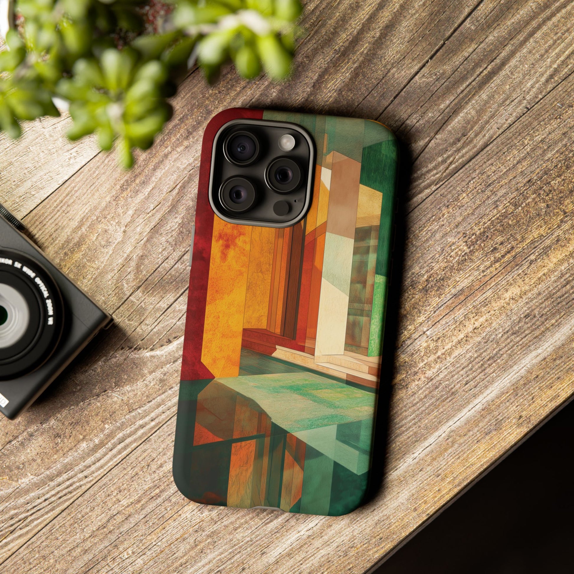Art Deco Frank Lloyd Wright Inspired Usonian Phone Case Geometric Stained Glass Art Deco Marble Gold 13 14 15 16 iPhone Pro Max Galaxy Pixel
