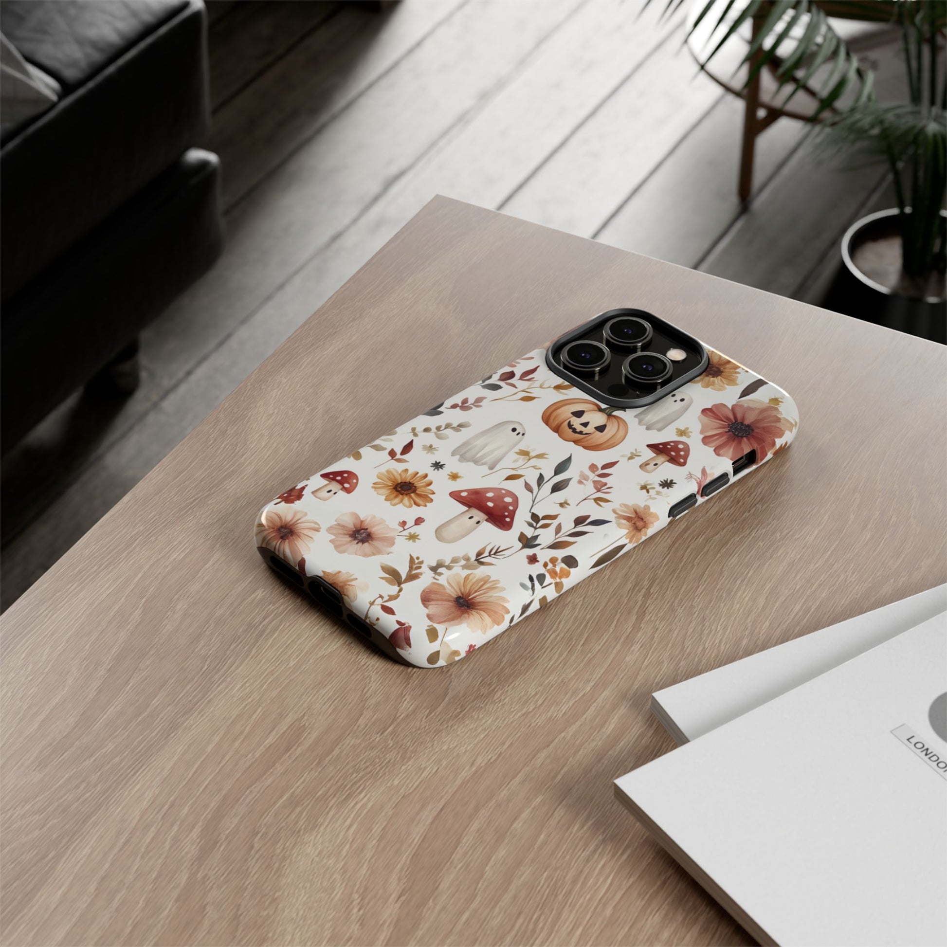 Cottagecore Fall Floral Phone Case for iPhone Samsung Pixel Autumn Pumpkin Tough Case iPhone 16 15 14 13 Pro Max