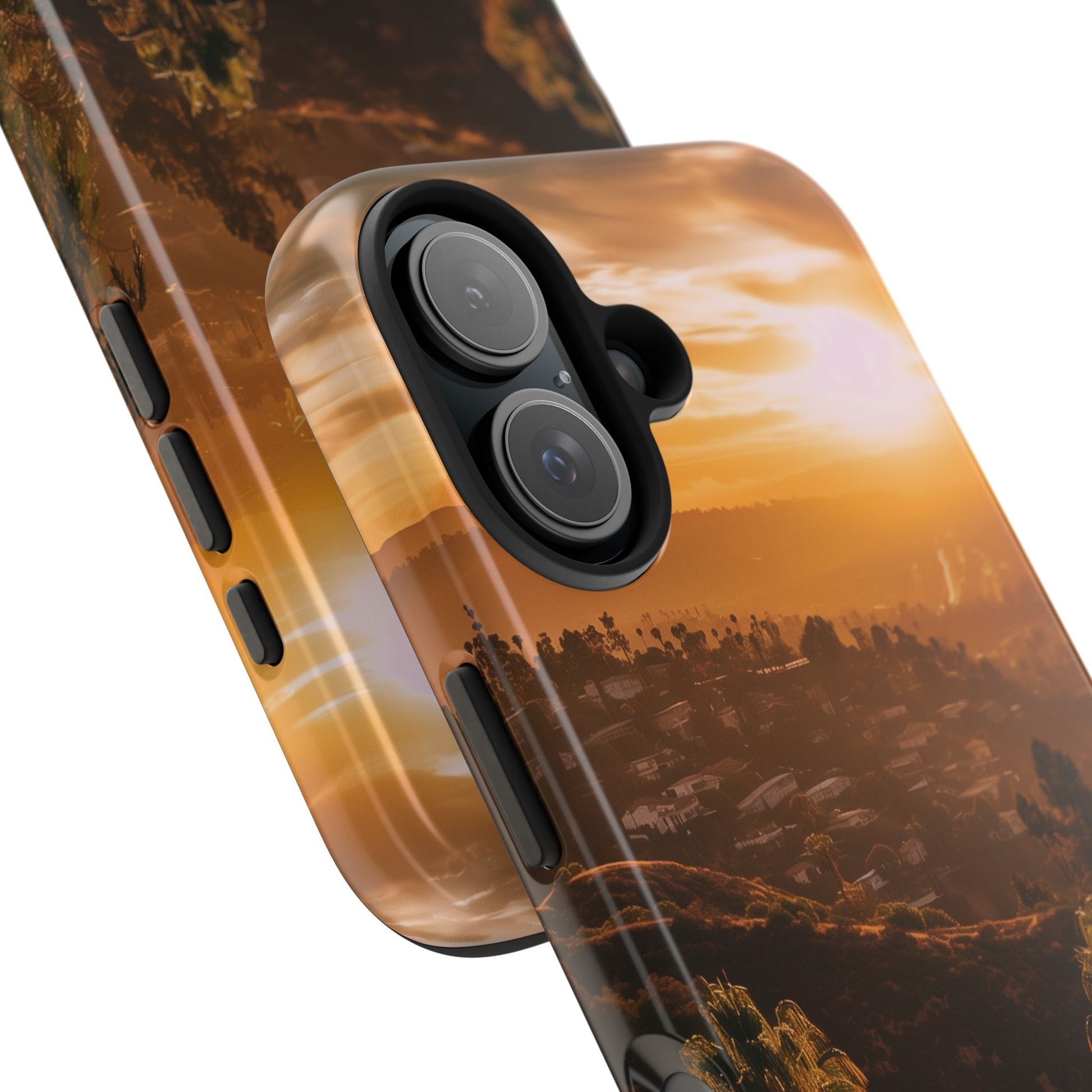 Los Angeles Sunset iPhone Case, Golden Hour Scenic View, Hollywood Hills Sunset Phone Case, Palm Trees Phone Case, iphone 15 pro max case