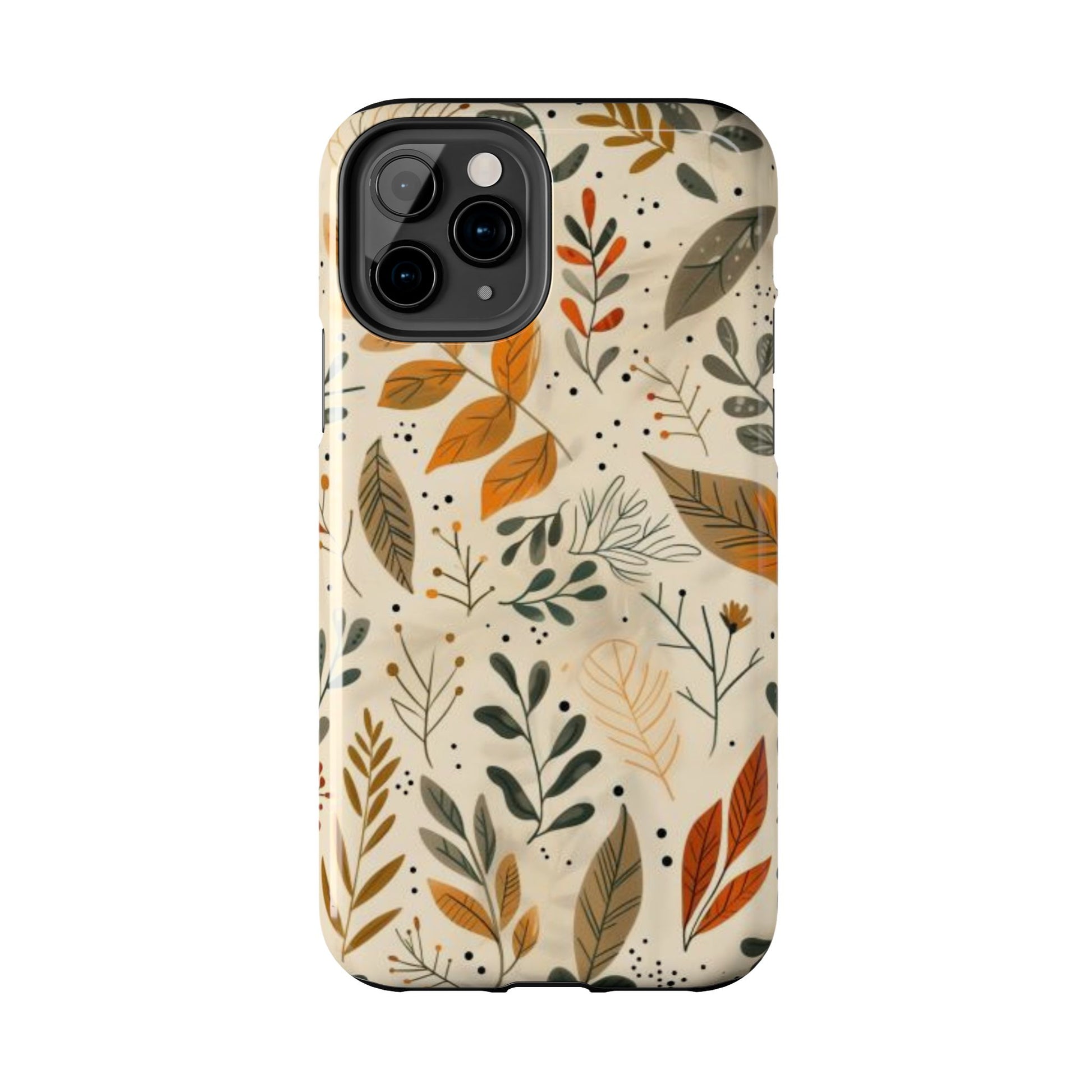 Custom Dried Leaves iPhone Case Cottagecore Leaf Cute Autumn Colors Cover, Flower Lovers Case Fall iPhone Case