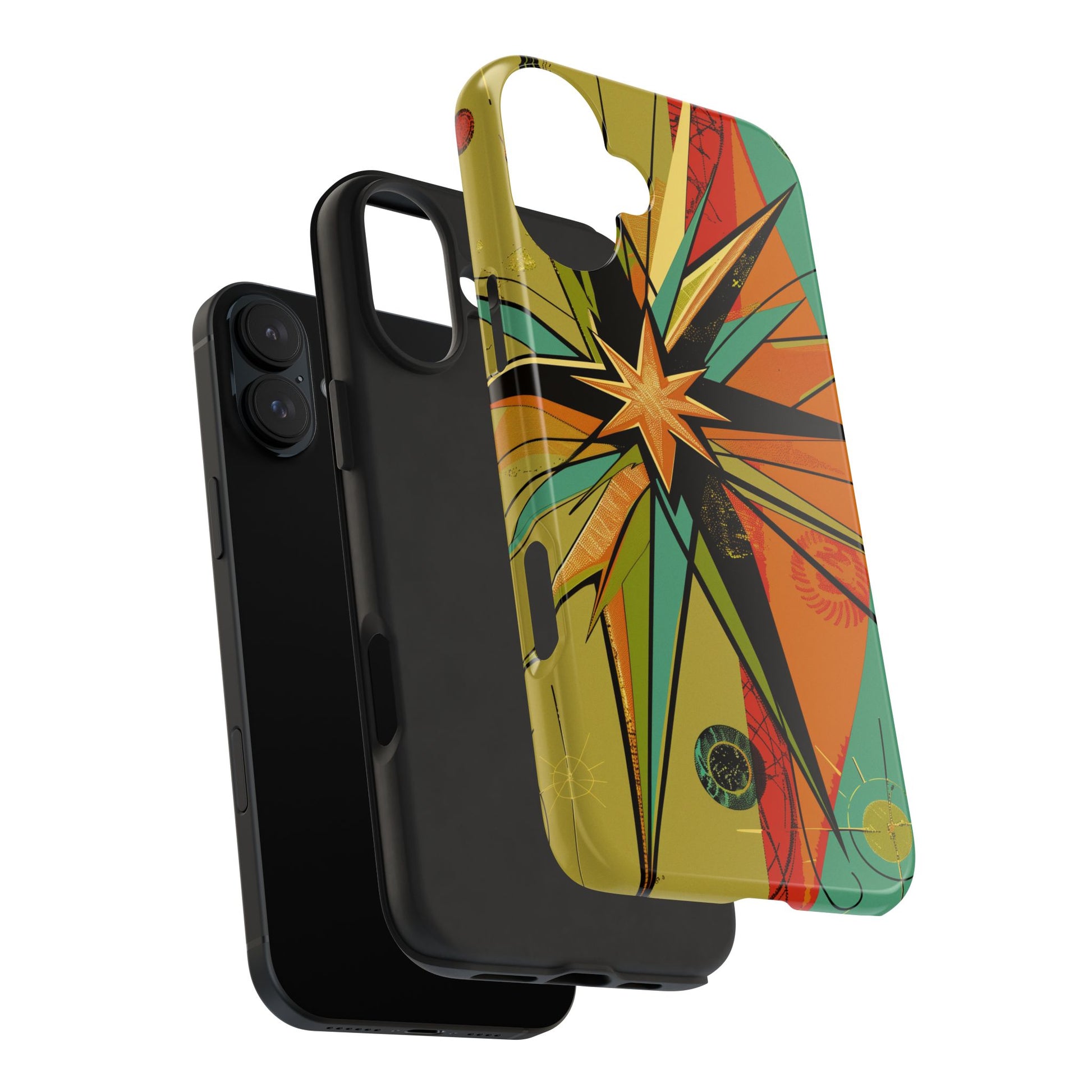 Mid Century Modern Star Design Phone Case, Earth Tone Colors, Retro Style Smartphone Cover, Vintage Phone Case, iPhone 14 Case, Apple iPhone