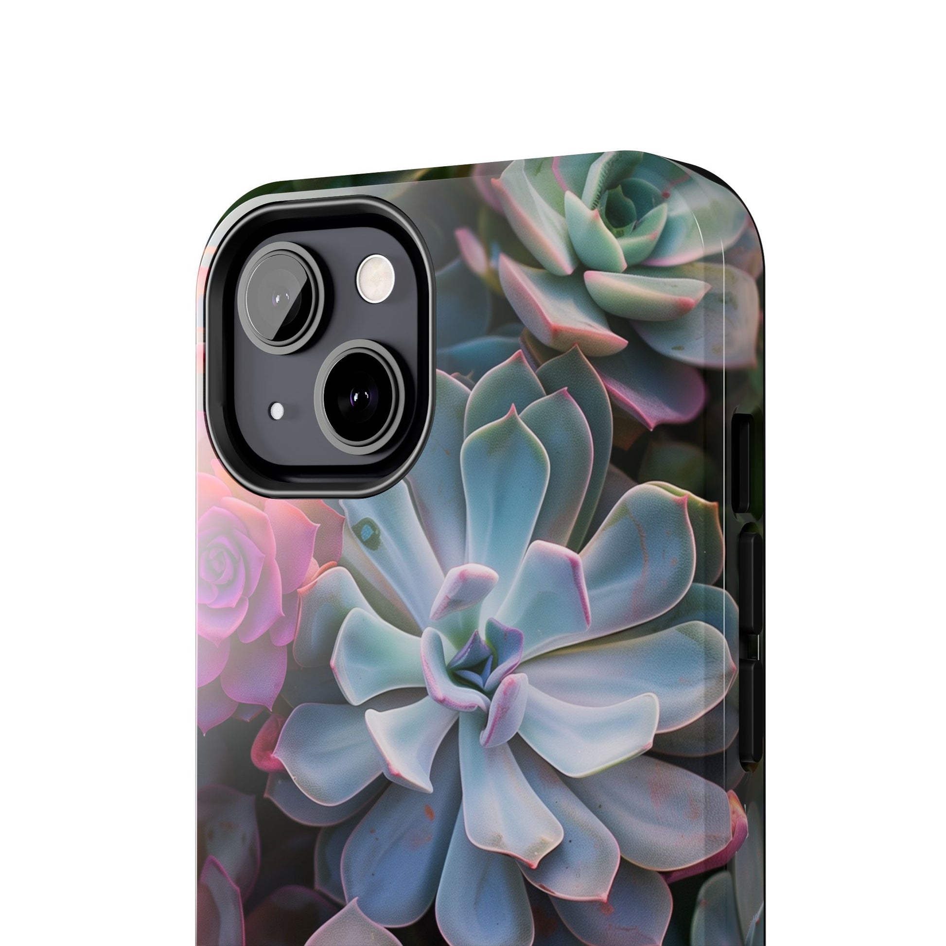 Pastel Succulent Flower Design Durable Phone Case - Tough Protection for iPhones
