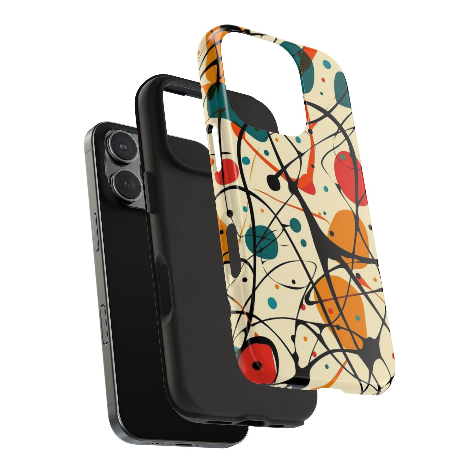 Mid Mod Phone Case,  Colorful Mid Mod Design Durable Phone Case, Vibrant and Stylish iPhone Tough Cover, iphone 15 case, iphone 14 pro max