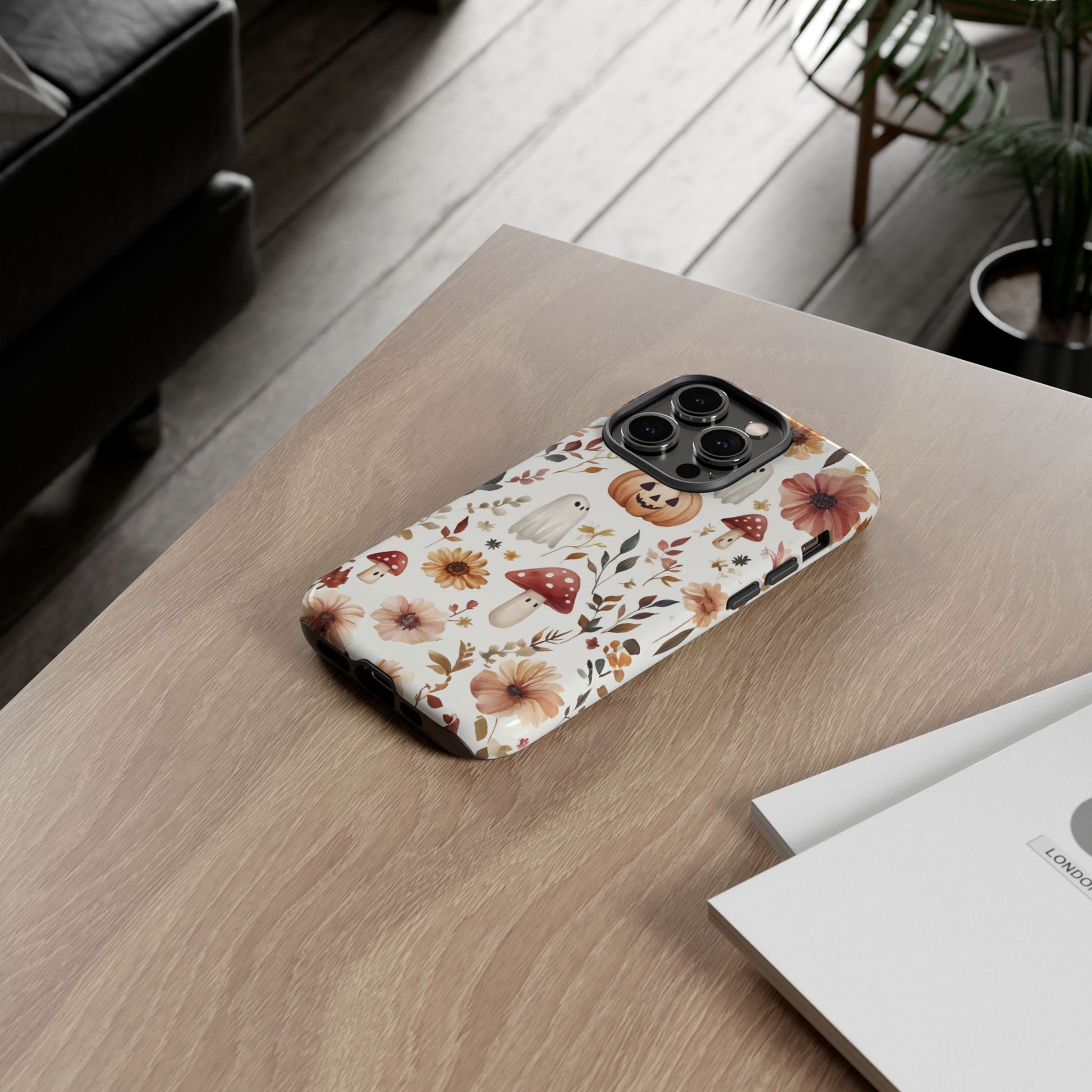 Cottagecore Fall Floral Phone Case for iPhone Samsung Pixel Autumn Pumpkin Tough Case iPhone 16 15 14 13 Pro Max
