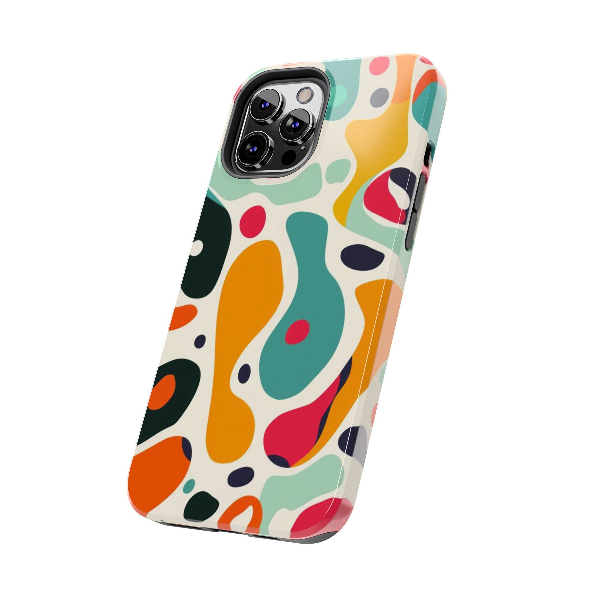 Mid Mod Fun Spots - Colorful Mid Mod Design Durable Phone Case - Vibrant and Stylish iPhone Tough Cover - Fun Retro Protection Accessory