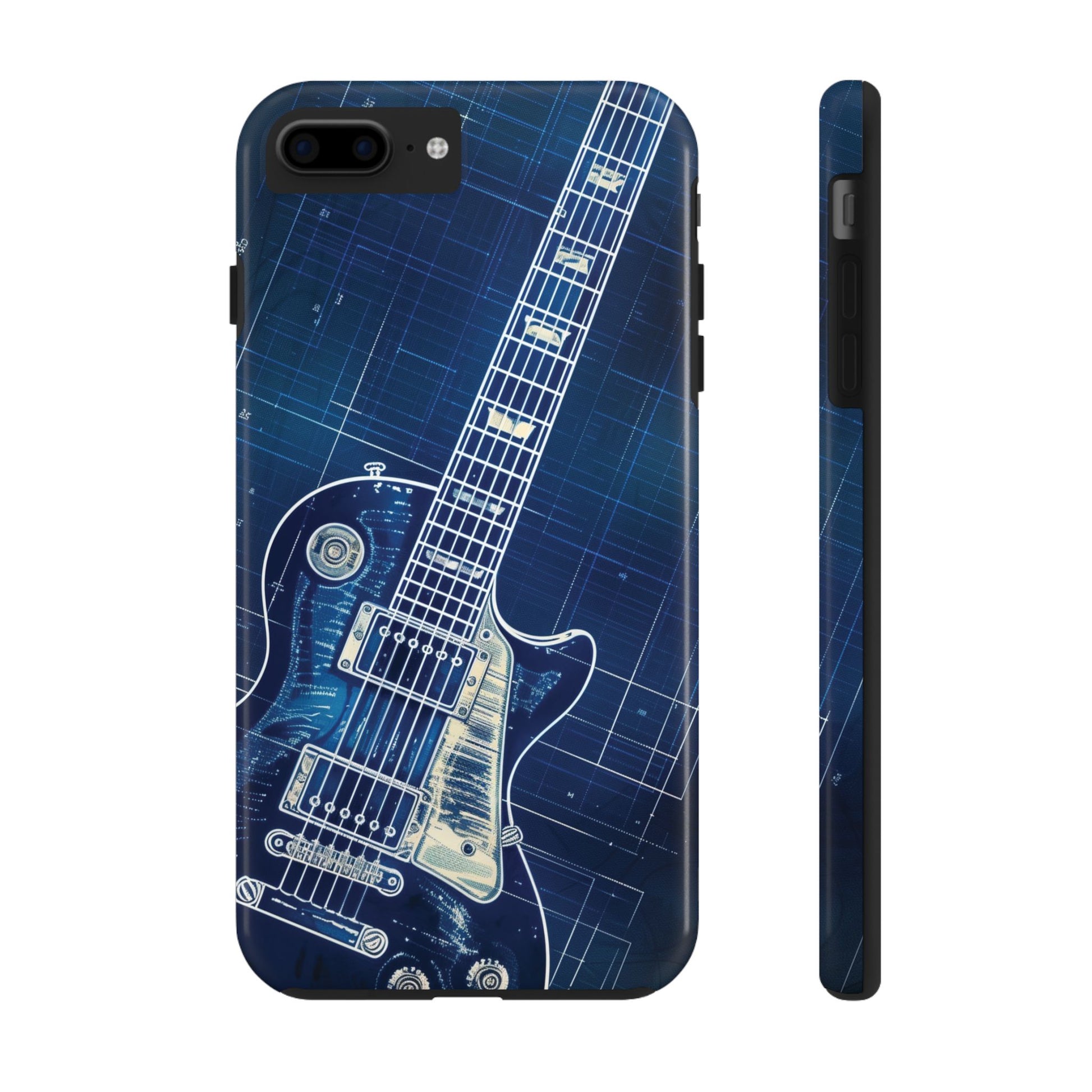 Guitar Phone Case, Guitar Blueprint iPhone Cover, Vintage Guitar Design, Custom iPhone Covers, Rock Music Phone Accessories, Musician Gift