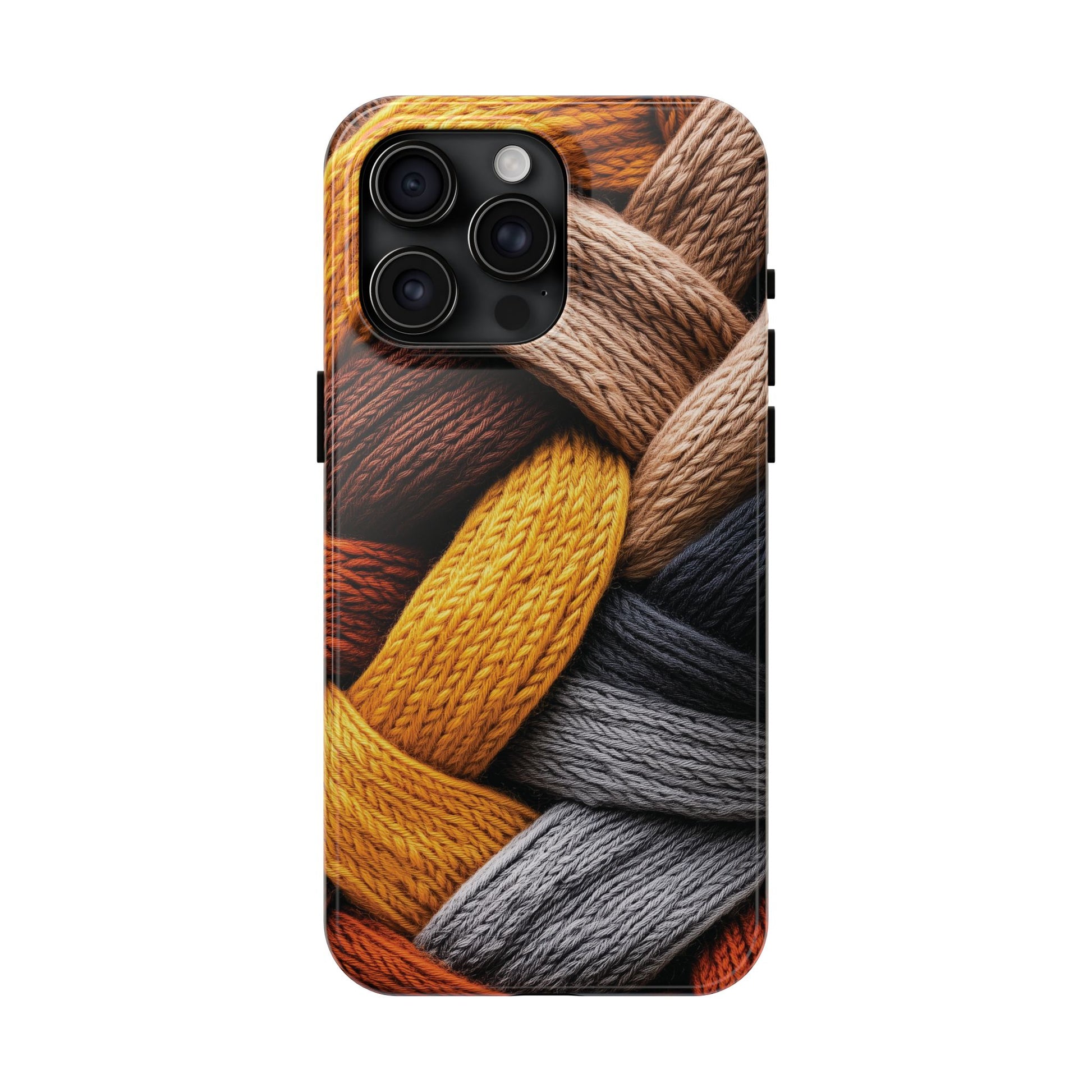 Cozy Boho Fall Knit Sweater Cottagecore Phone Case Boho Embroidered Fall Colors Phone Cover for iPhone 13 14 15 Pro, Samsung Galaxy S22 S23