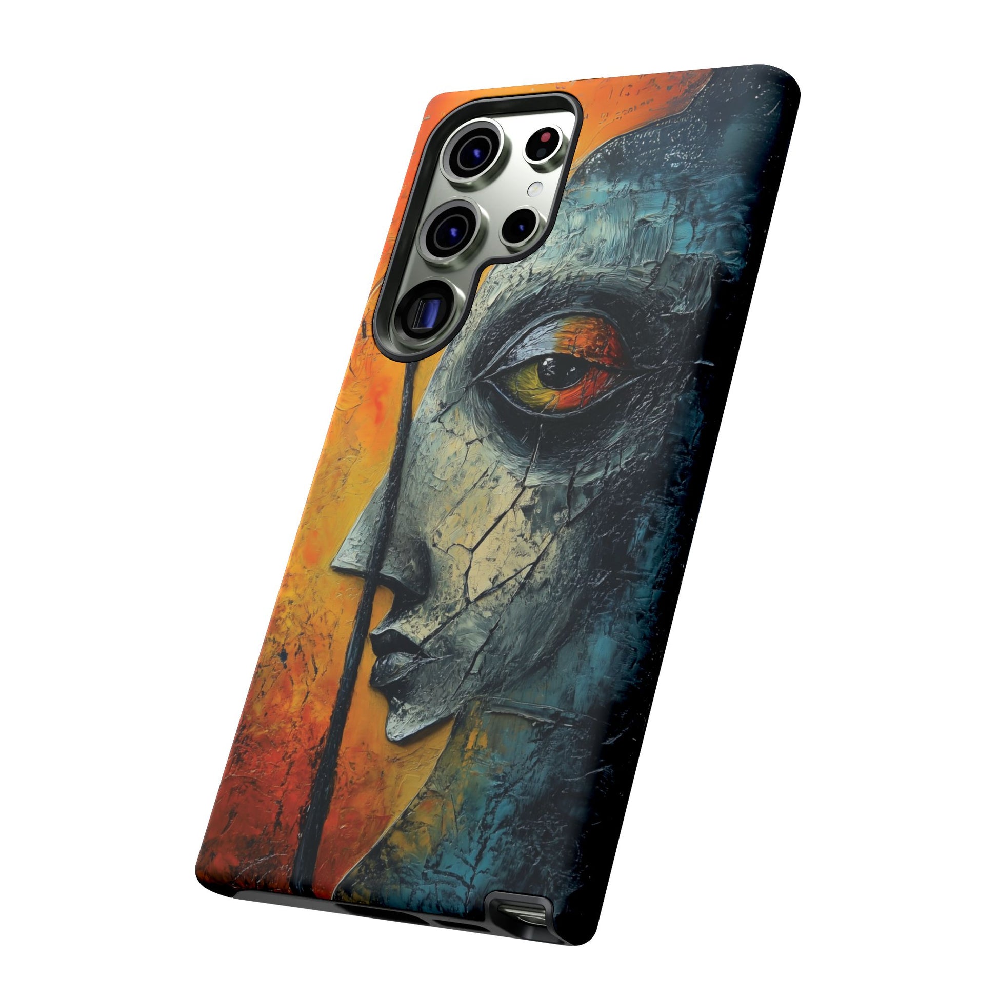 Surrealist Art Phone Case Salvador Dali Style Face Tough Case Unique Artistic 3D Textured Look Surrealism Gift Art iPhone 13 14 15 16